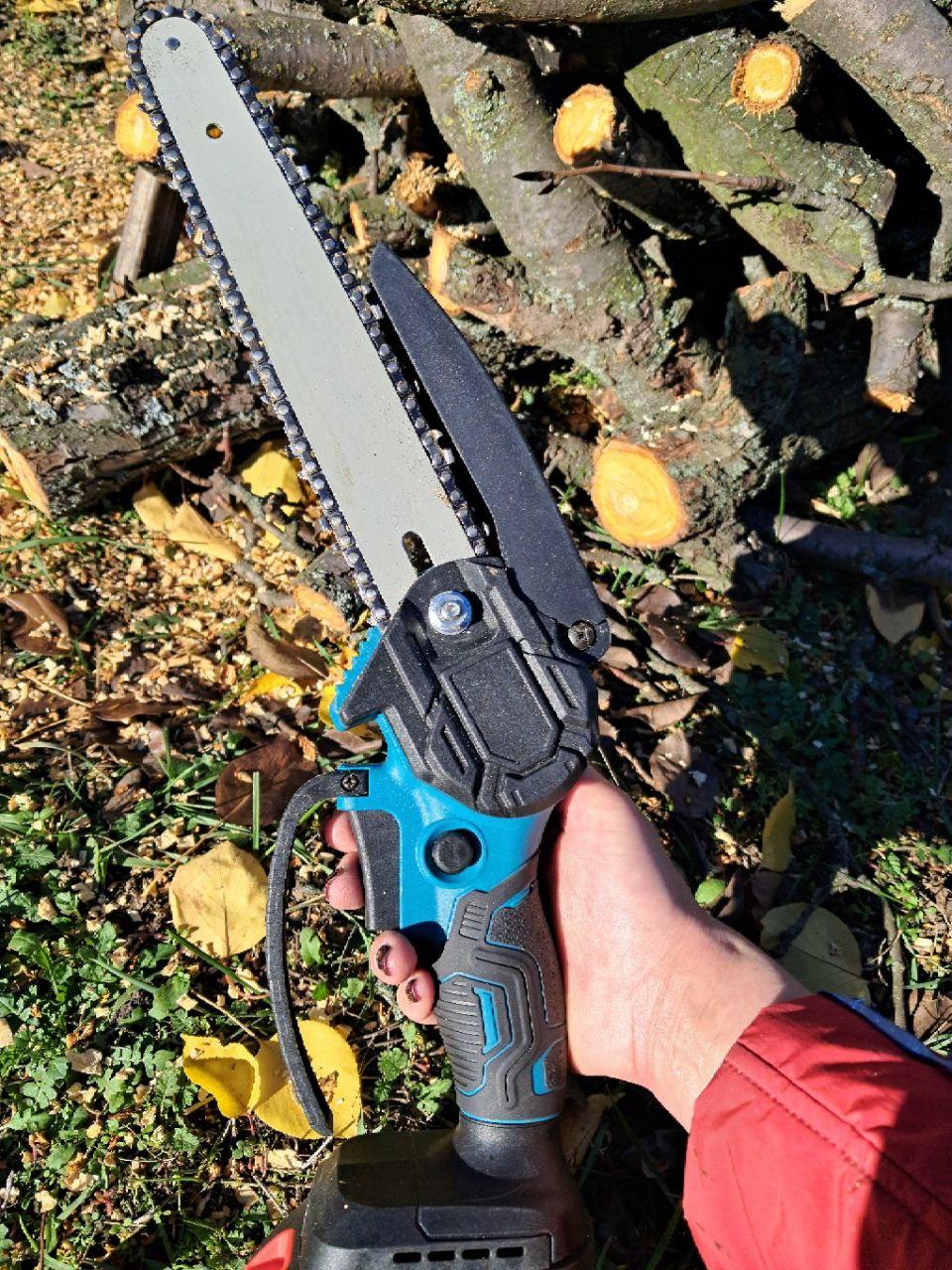 Електропила міні 48V з 2-ма акумуляторами в кейсі (FY-48V) у реальних умовах використання від покупця Анастасія.