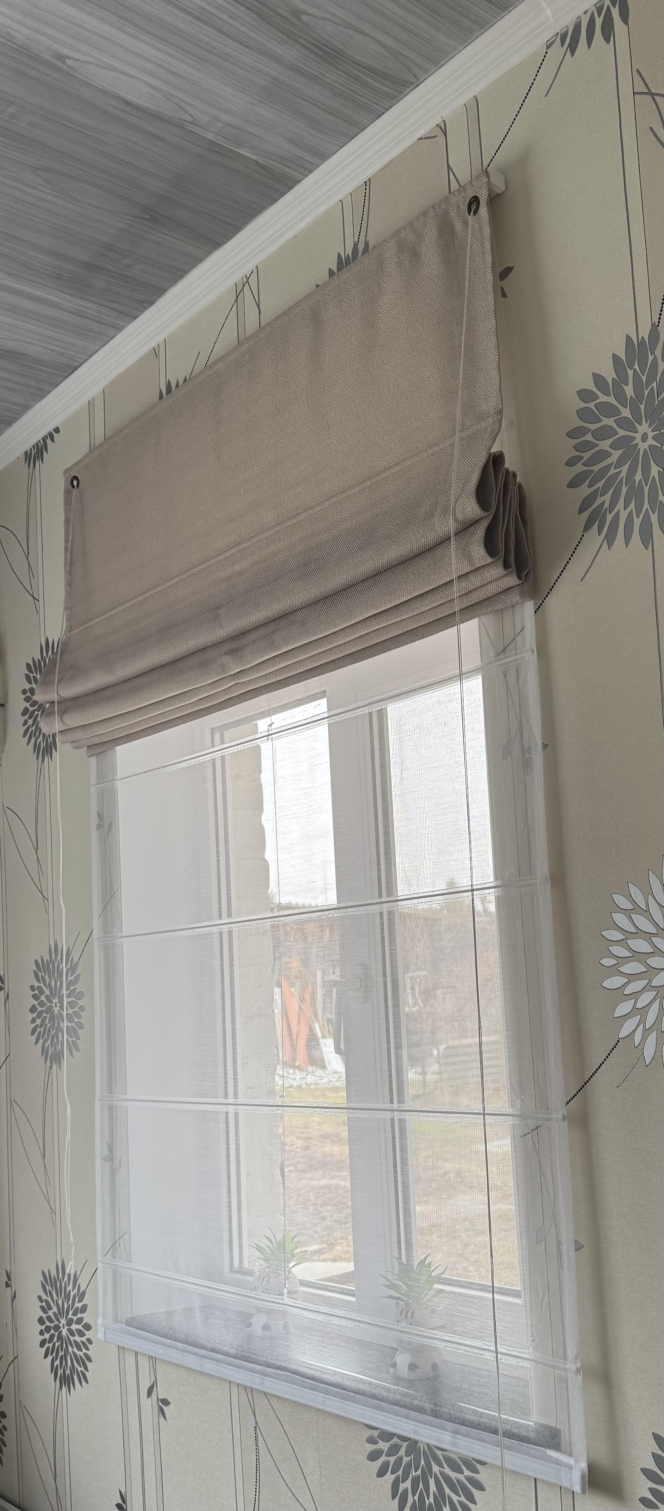 Фото: Римська штора подвійна День-Ніч ТВІН Classic InHt рогожка Dimout 35 та тюль Air льон 120х170 см Молочний/Білосніжний, надіслане користувачем Наталія Римська штора подвійна День-Ніч ТВІН Classic InHt рогожка Dimout 35 та тюль Air льон 120х170 см Молочний/Білосніжний у реальних умовах використання від користувача Наталія.