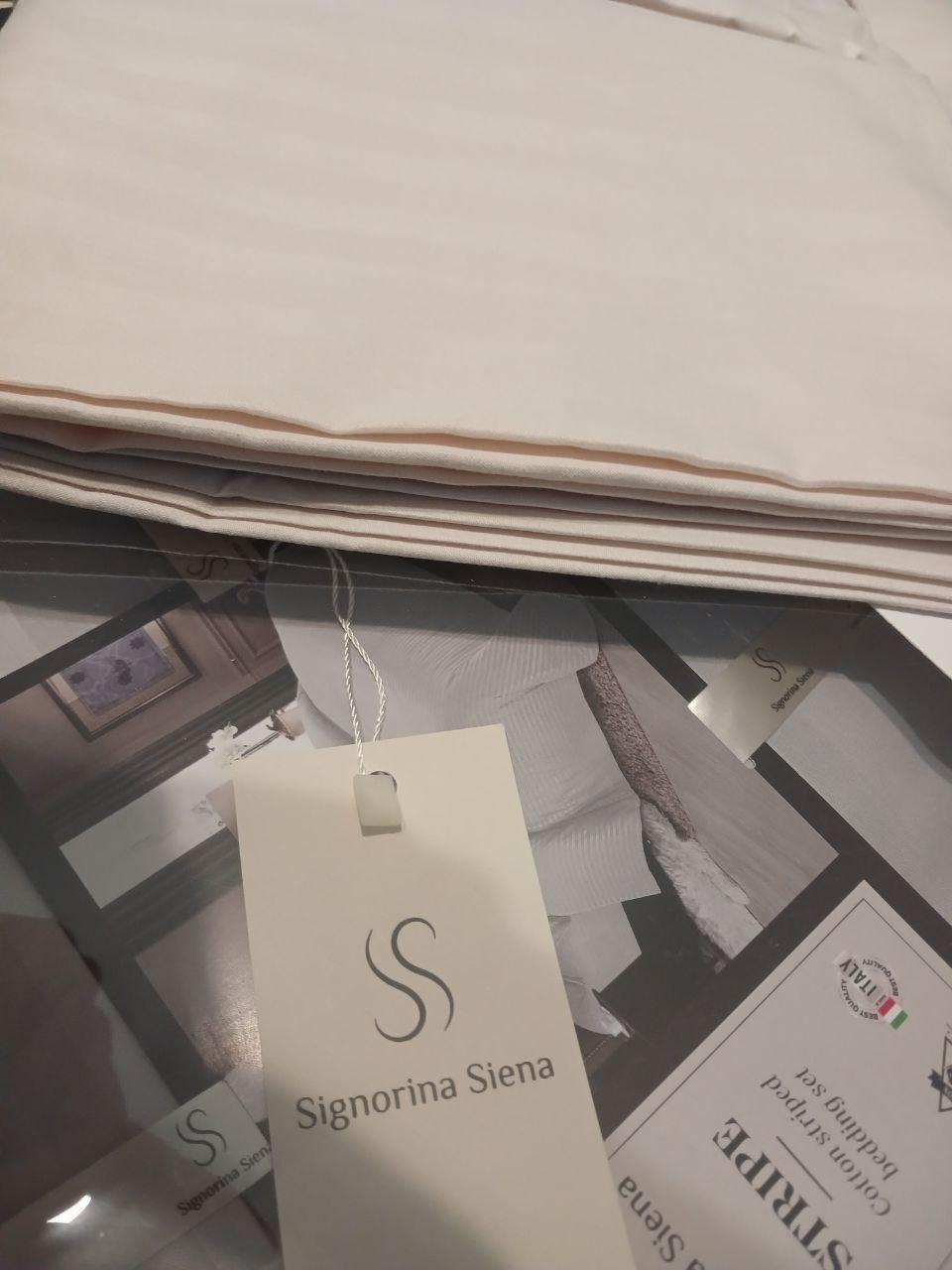 Комплект постельного белья Signorina Siena из страйп-сатина двуспальный 50х70 см/70х70 см Светло-серый (002D) в реальных условиях использования от пользователя Інна.