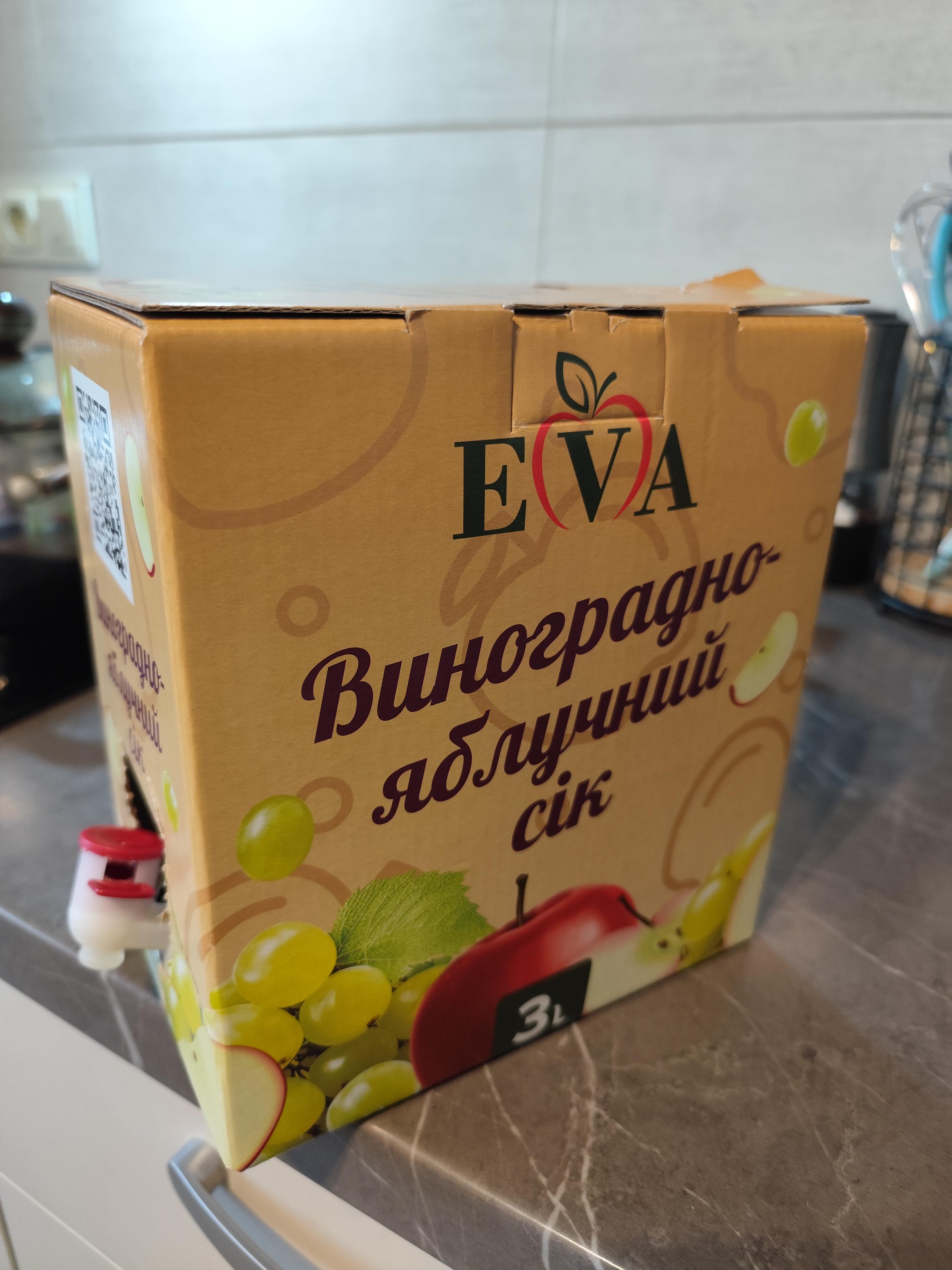 Сік EVA Виноградно-яблучний 3 л у реальних умовах використання від користувача Тетяна.