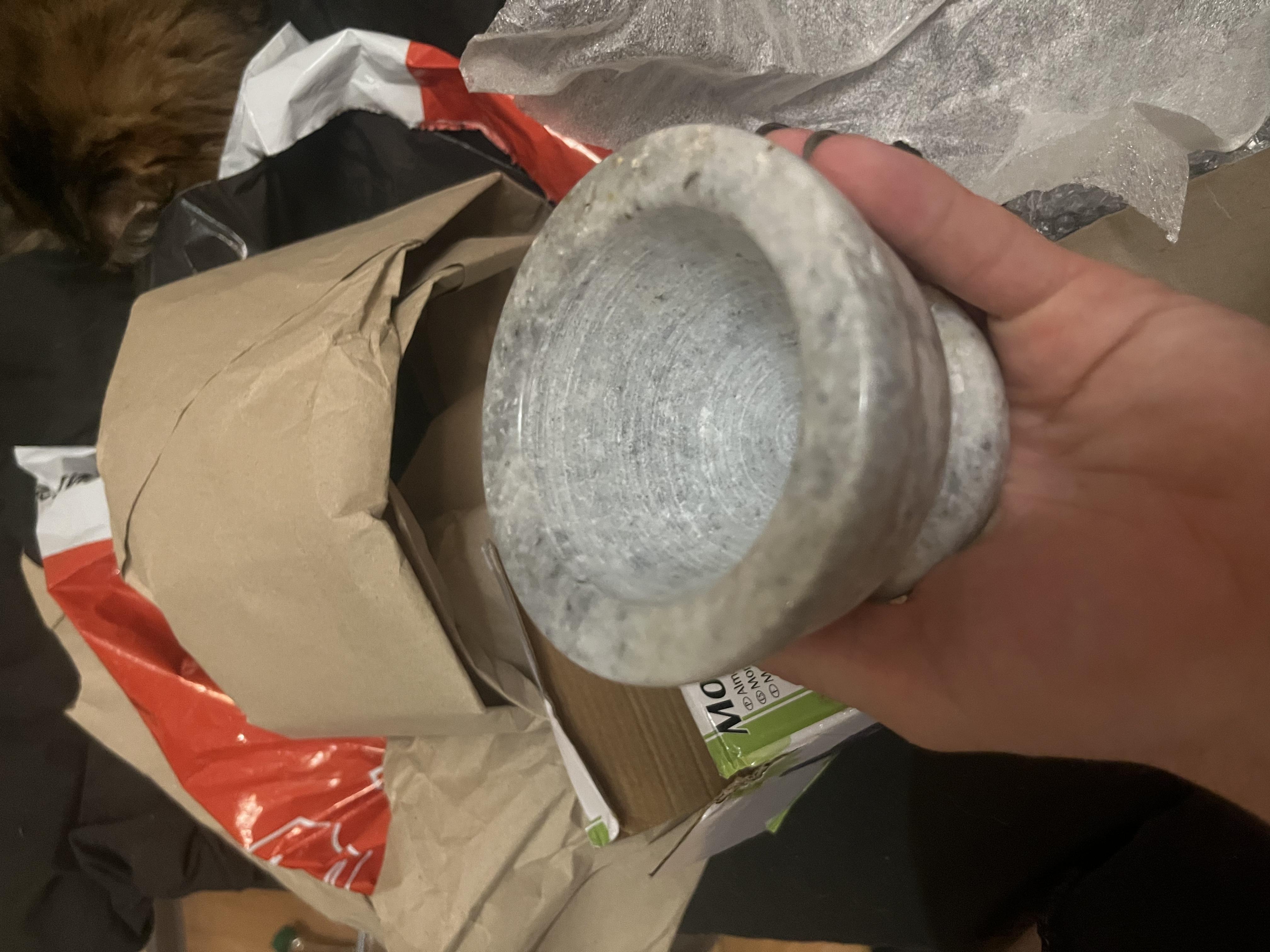 Фото: Ступка с пестиком мраморная Dynasty 10х7 см, отправлено покупателем Євгеній Ступка с пестиком мраморная Dynasty 10х7 см в реальных условиях использования от покупателя Євгеній.