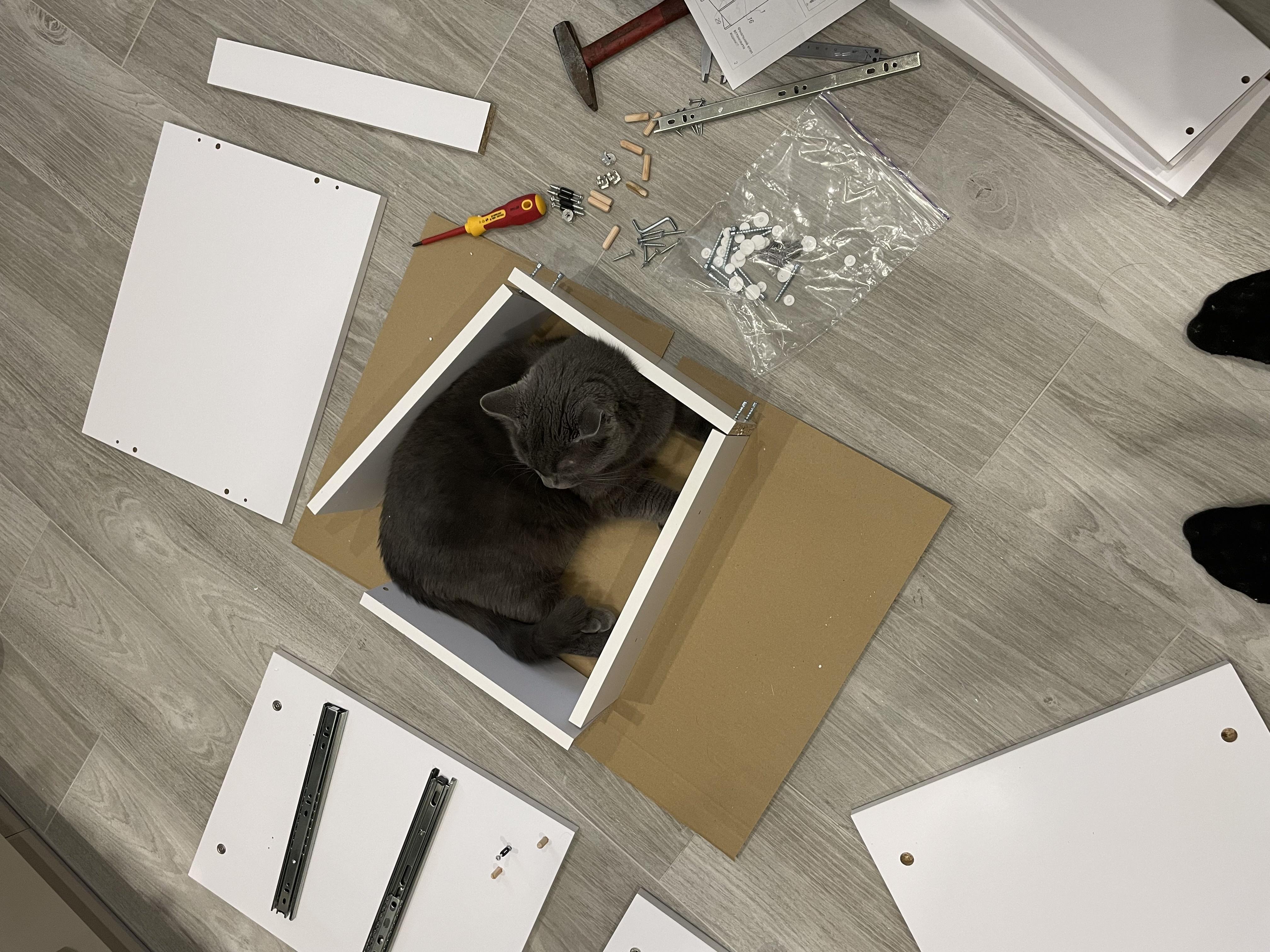 Тумба прикроватная FT-3 450х354х489 мм Белый/Бетон в реальных условиях использования от покупателя Дмитро.