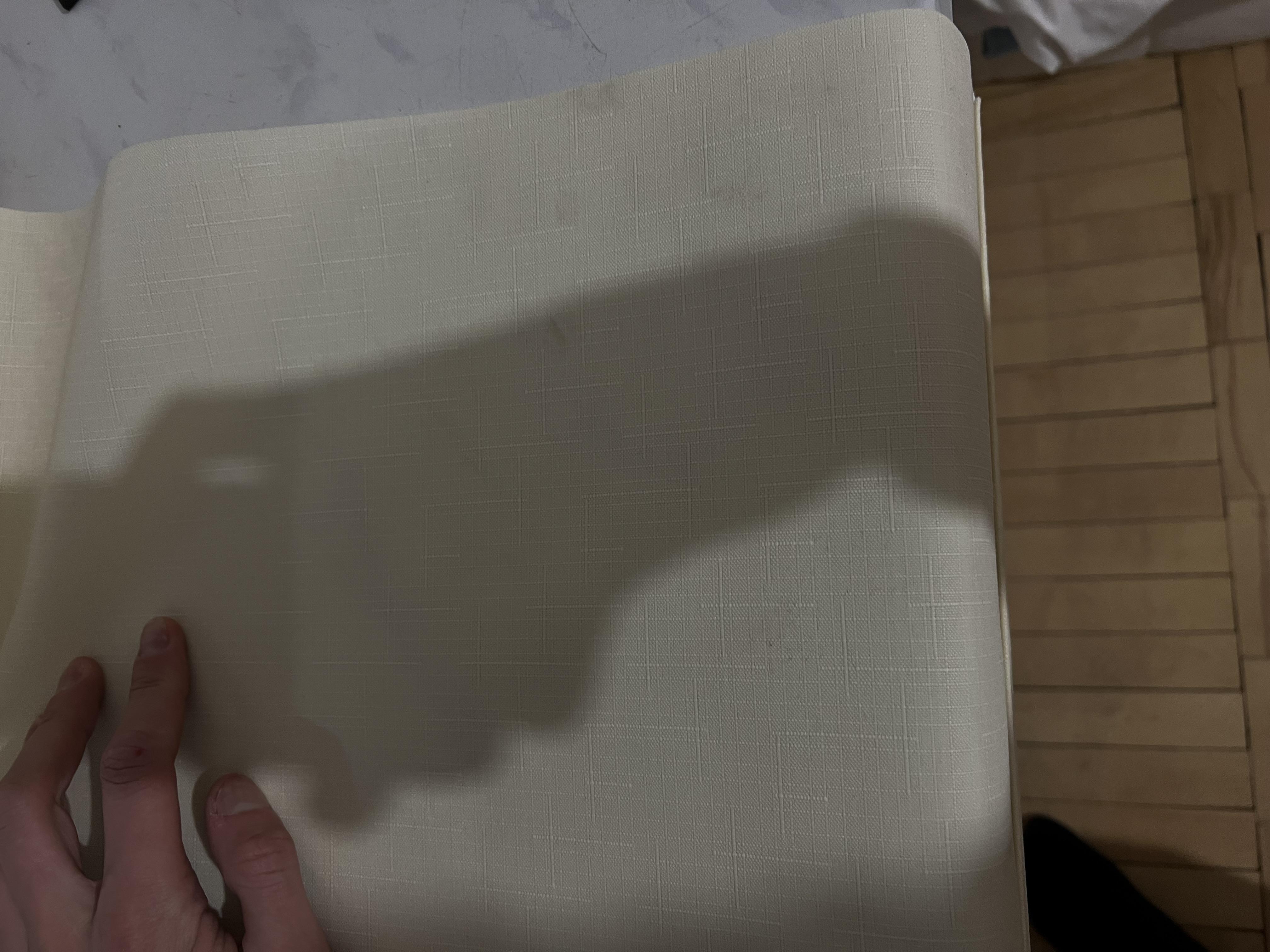 Ролета мини Delfa Лен 43x160 см шампань в реальных условиях использования от покупателя Марк.