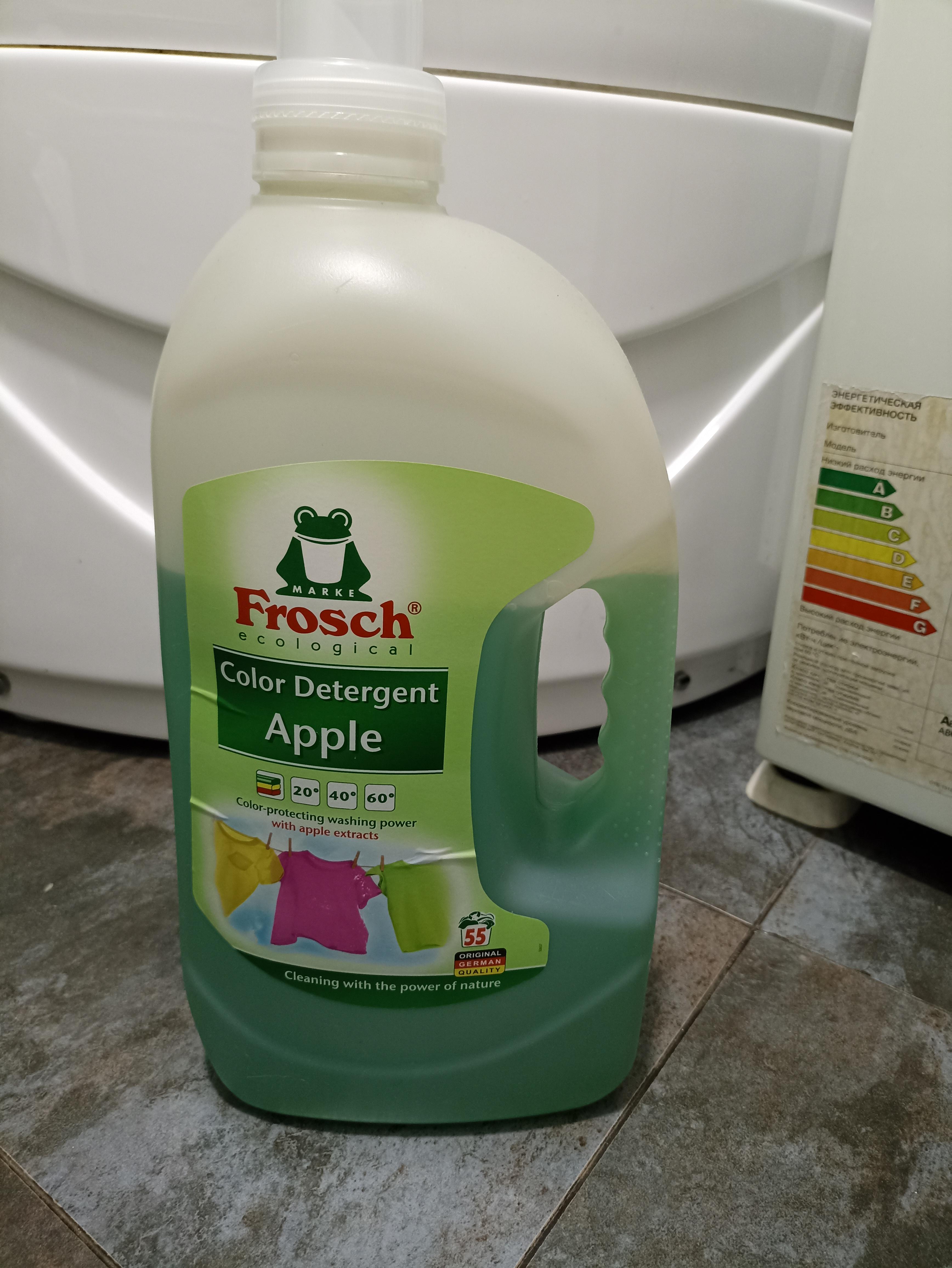 Гель для машинного прання Frosch Яблуко 5 л у реальних умовах використання від покупця Галина.