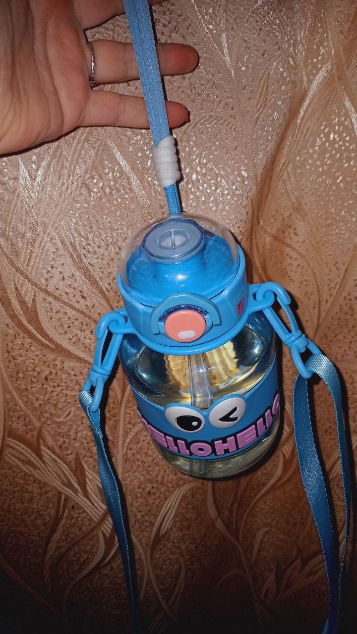 Пляшка для води HELLO-HELLO із трубочкою 680 мл Блакитний (HP-14-46BL) у реальних умовах використання від користувача Ольга.