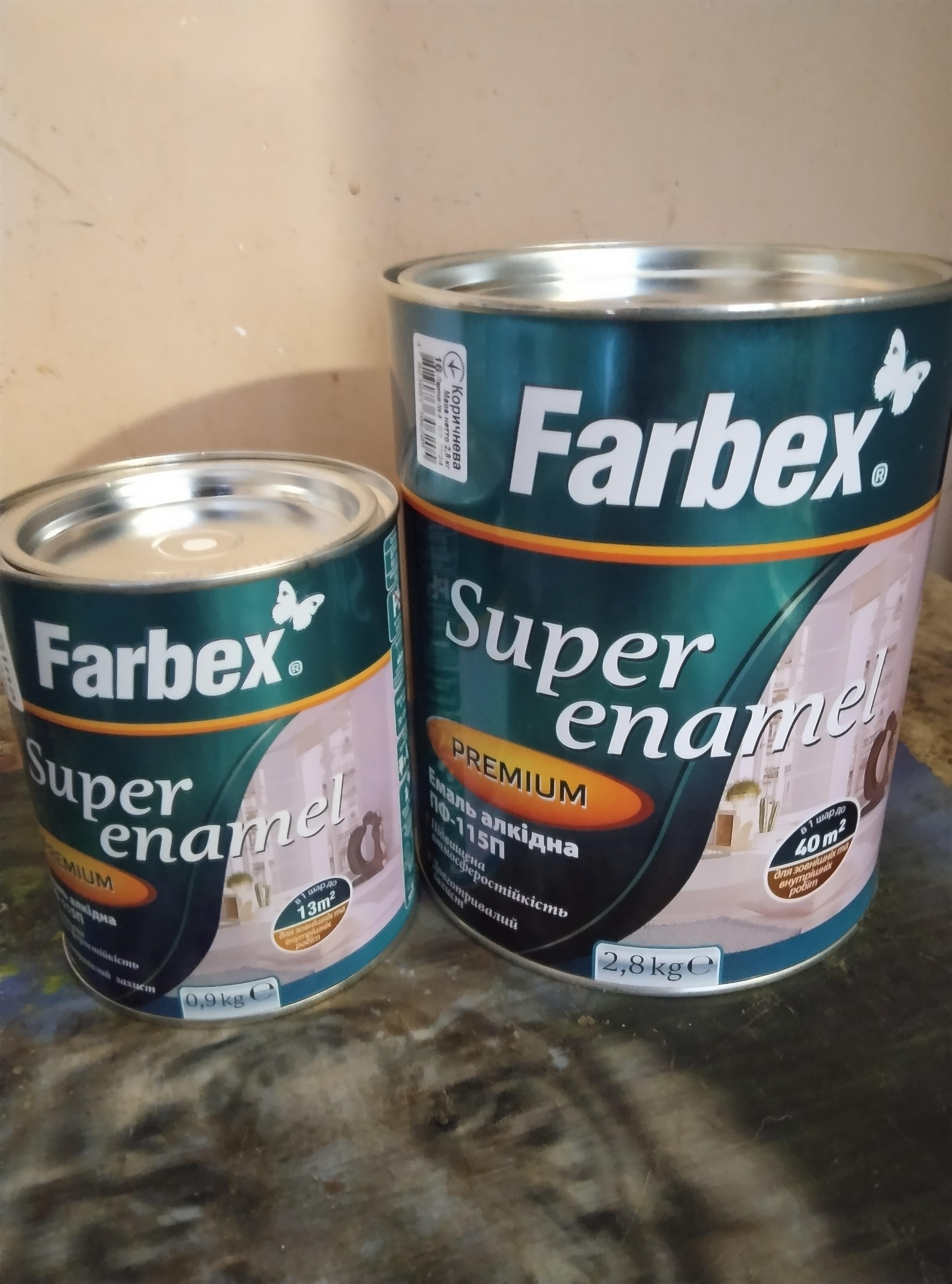 Эмаль Farbex алкидная ПФ-115П желто-коричневый глянец 2,8 кг в реальных условиях использования от покупателя Владіслав.