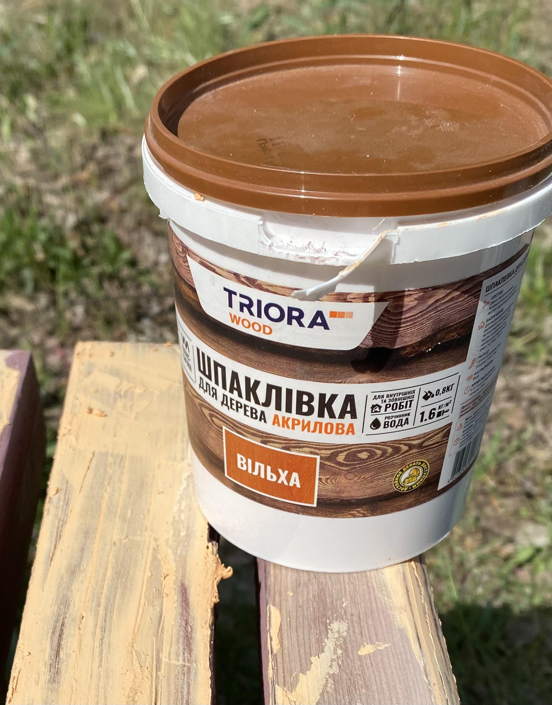 Шпаклівка для дерева Triora вільха 1500 мл у реальних умовах використання від користувача Виктор.