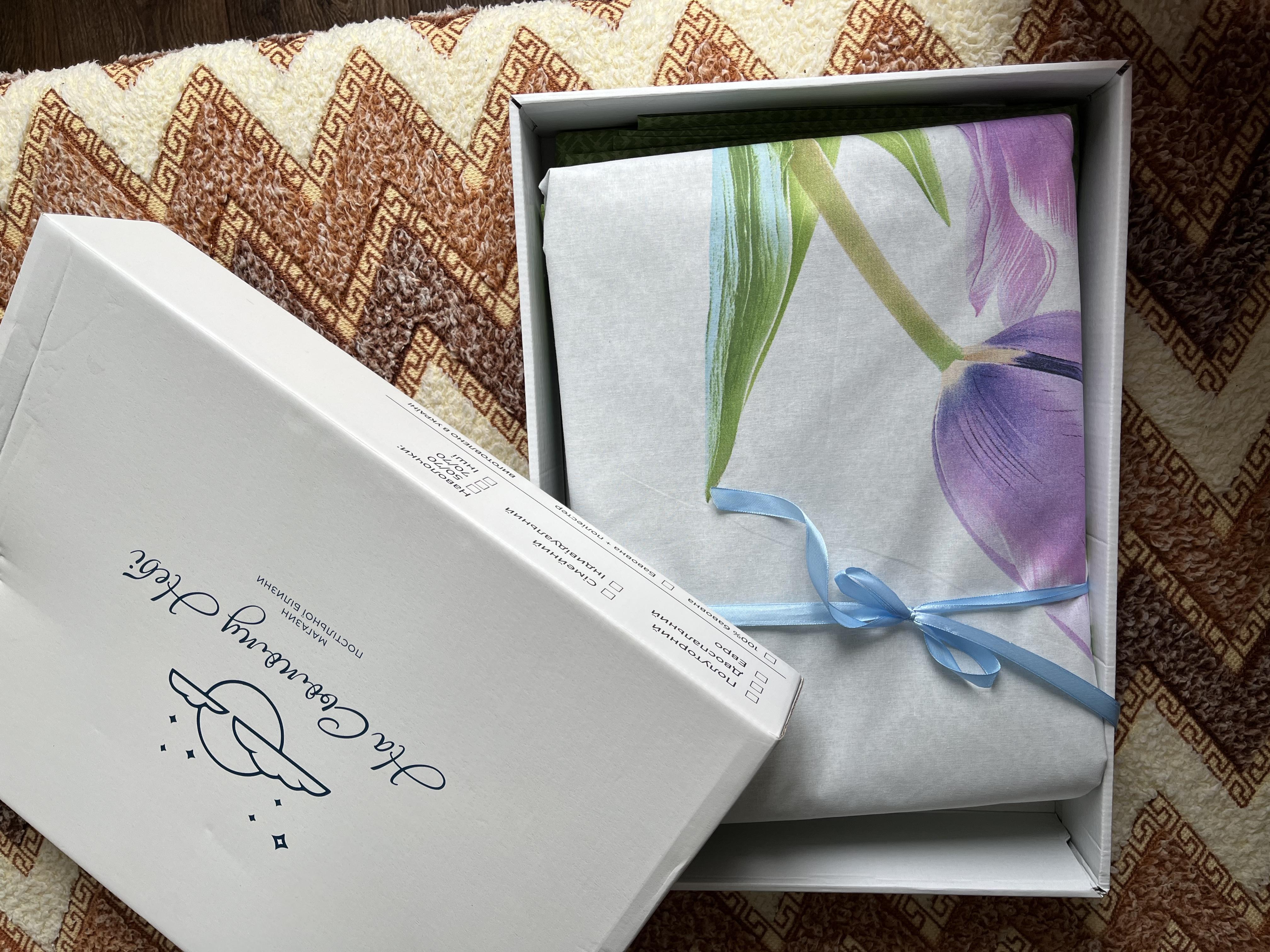 Фото: Комплект постільної білизни Тюльпановий сон ранфорс євро/наволочки 50х70 см (2677), надіслане покупцем Вікторія Комплект постільної білизни Тюльпановий сон ранфорс євро/наволочки 50х70 см (2677) у реальних умовах використання від покупця Вікторія.