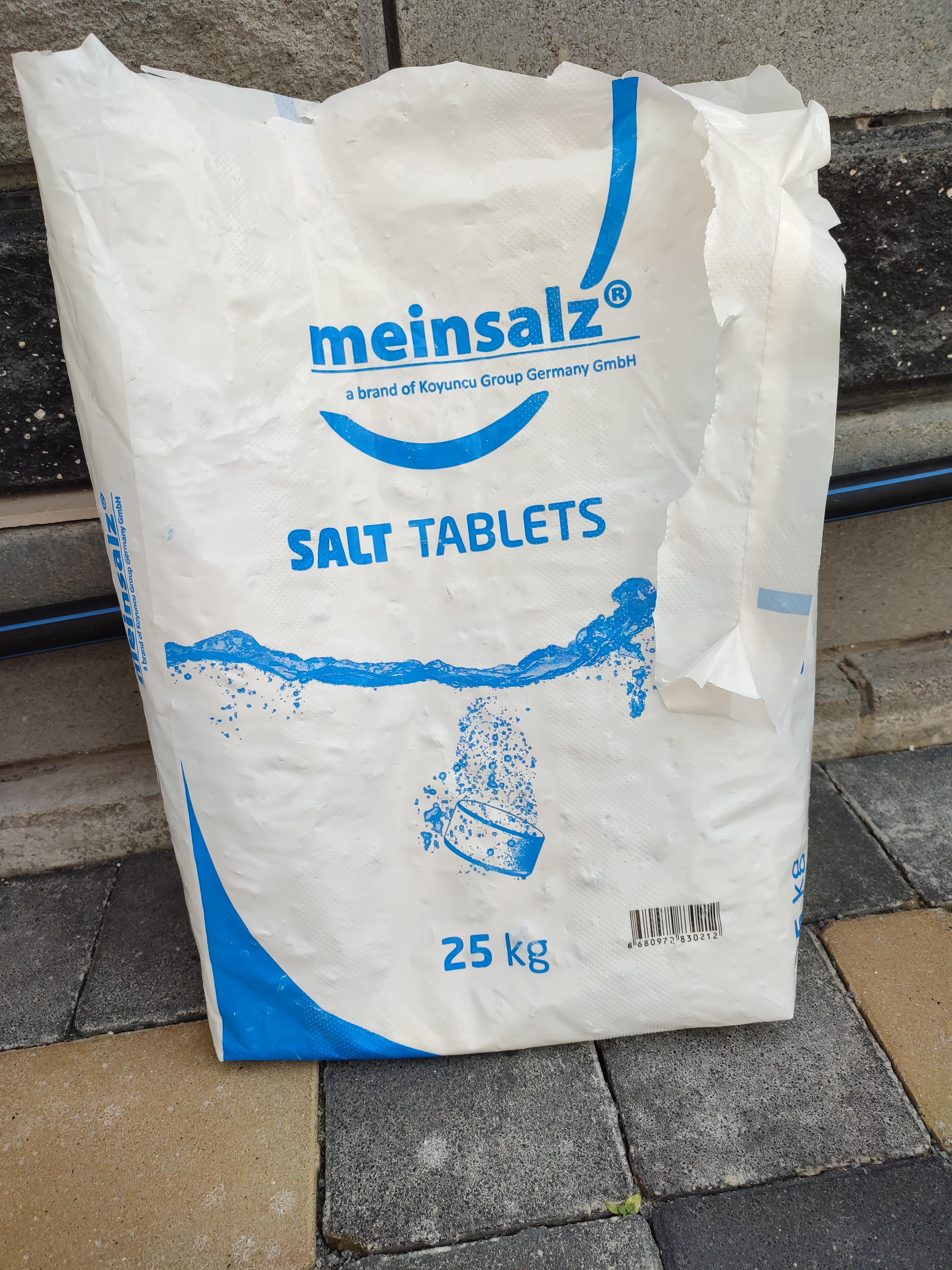 Сіль таблетована MEINSALZ (NaCl 99,5%) 25 кг у реальних умовах використання від користувача Ірина.