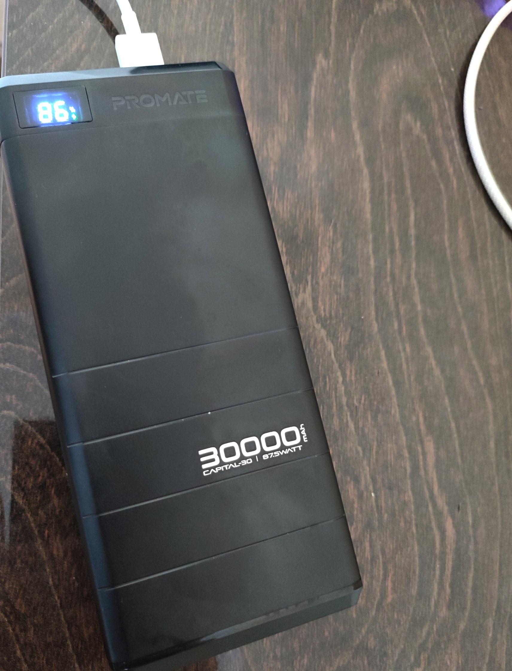 Повербанк Promate 87.5W USB QC 3.0 USB-C Power Delivery 30000 mAh (capital-30.black) у реальних умовах використання від користувача Герам.