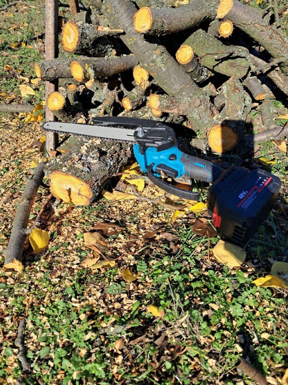 Електропила міні 48V з 2-ма акумуляторами в кейсі (FY-48V) у реальних умовах використання від покупця Анастасія.