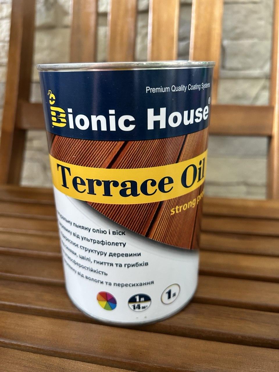 Олія Bionic House для терас T001 безколірний шовковистий мат 2,8 л у реальних умовах використання від покупця Александр.