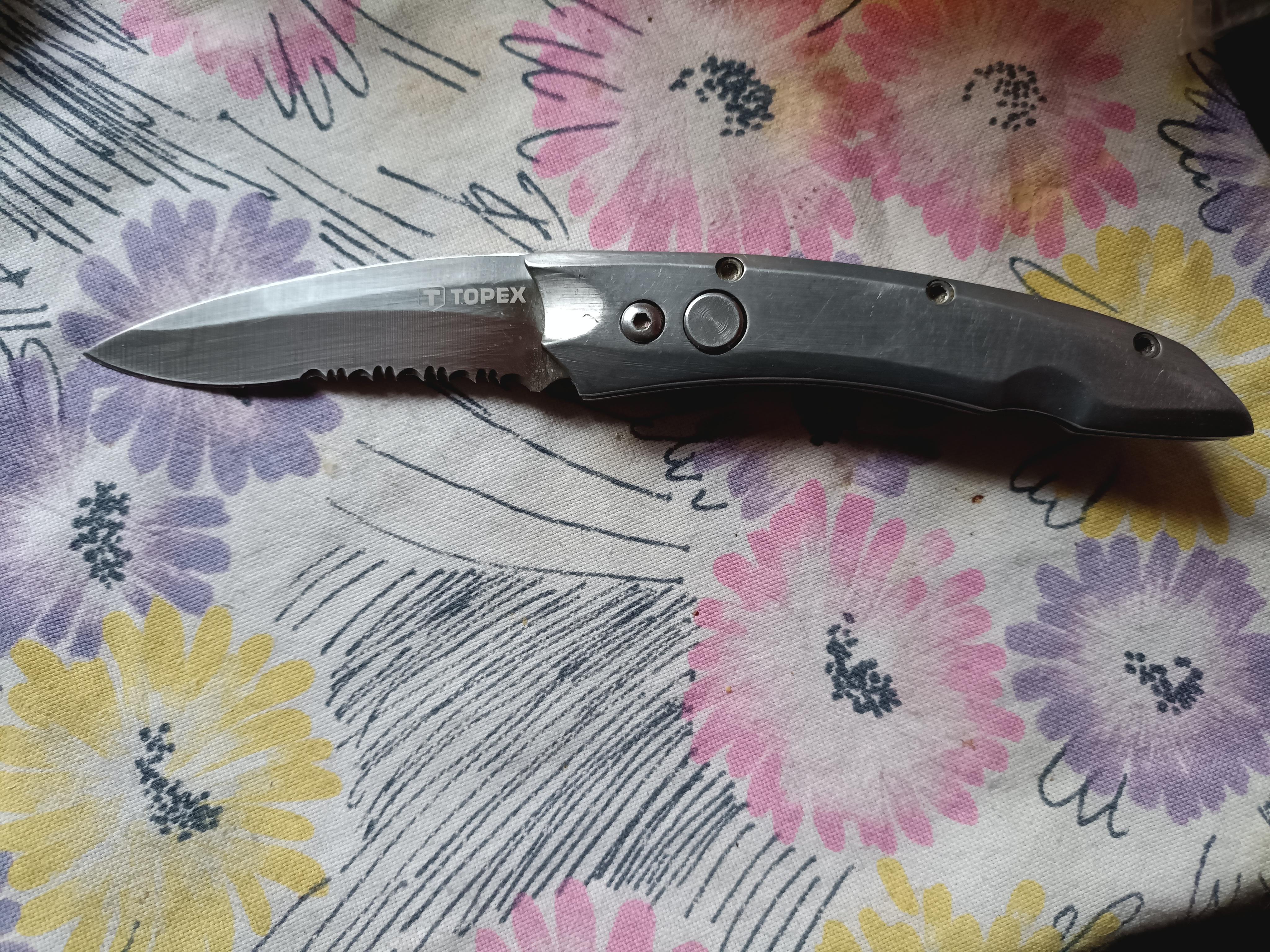 Нож складной Topex универсальный, лезвие 80 мм, пружинный 98Z110 в реальных условиях использования от пользователя Аполло.