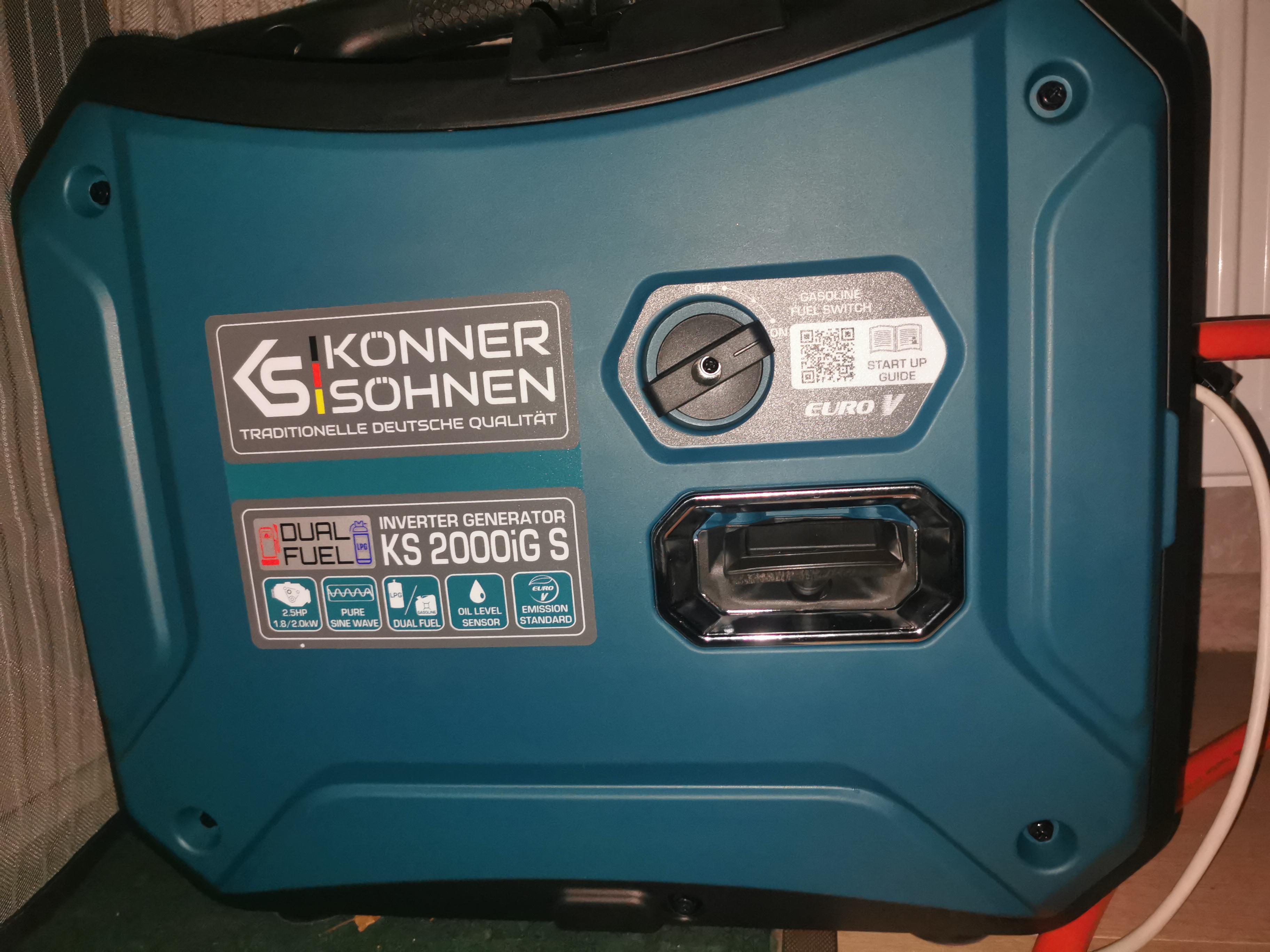 Генератор комбинированный Konner&Sohnen KS 2000iG S 1,8 кВт / 2 кВт 220 В KS 2000iG S в реальных условиях использования от пользователя Сергей.