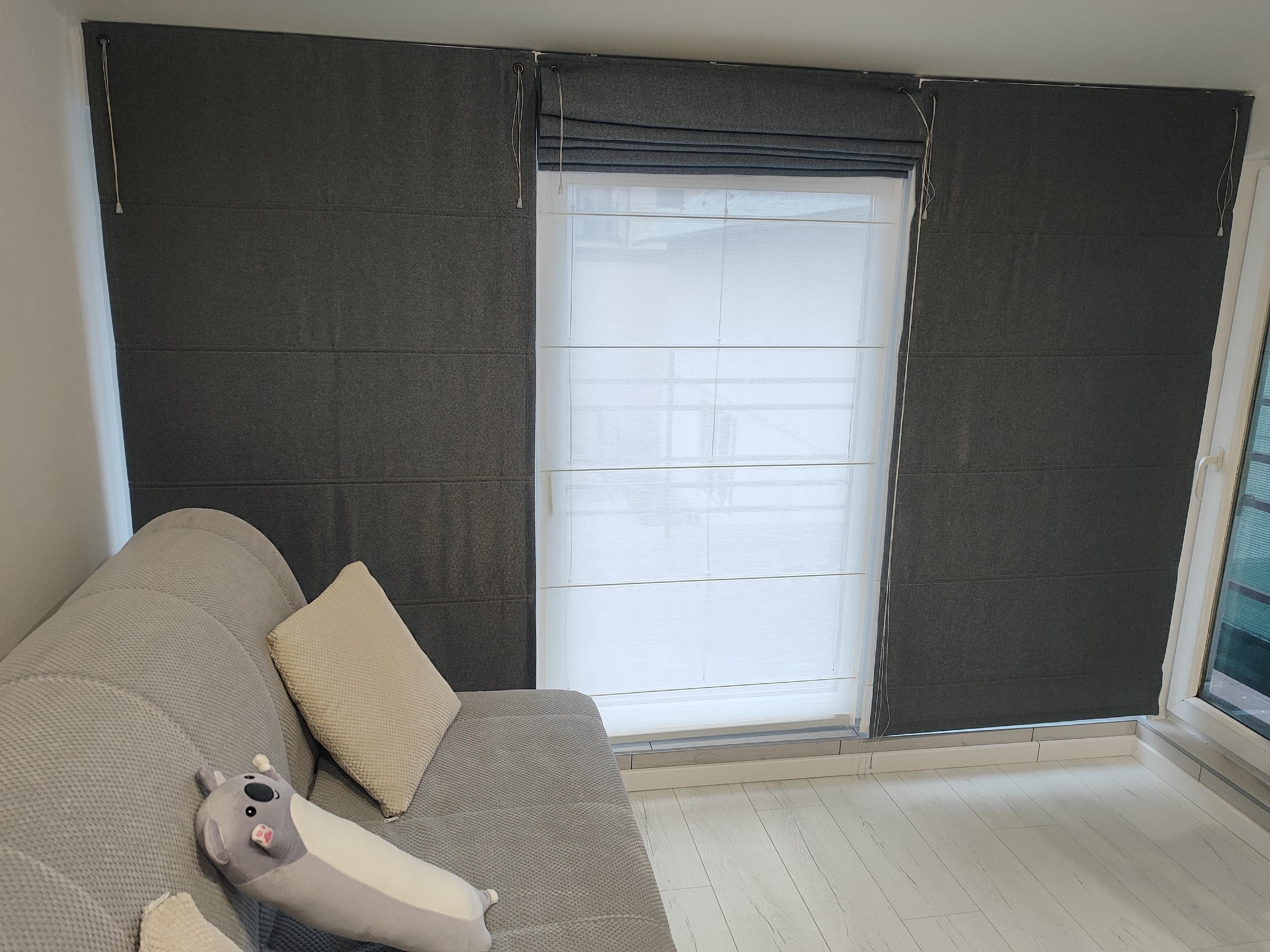 Римська штора день-ніч рогожка дімаут 70х170 см Стальний/Білий у реальних умовах використання від покупця Ірина.