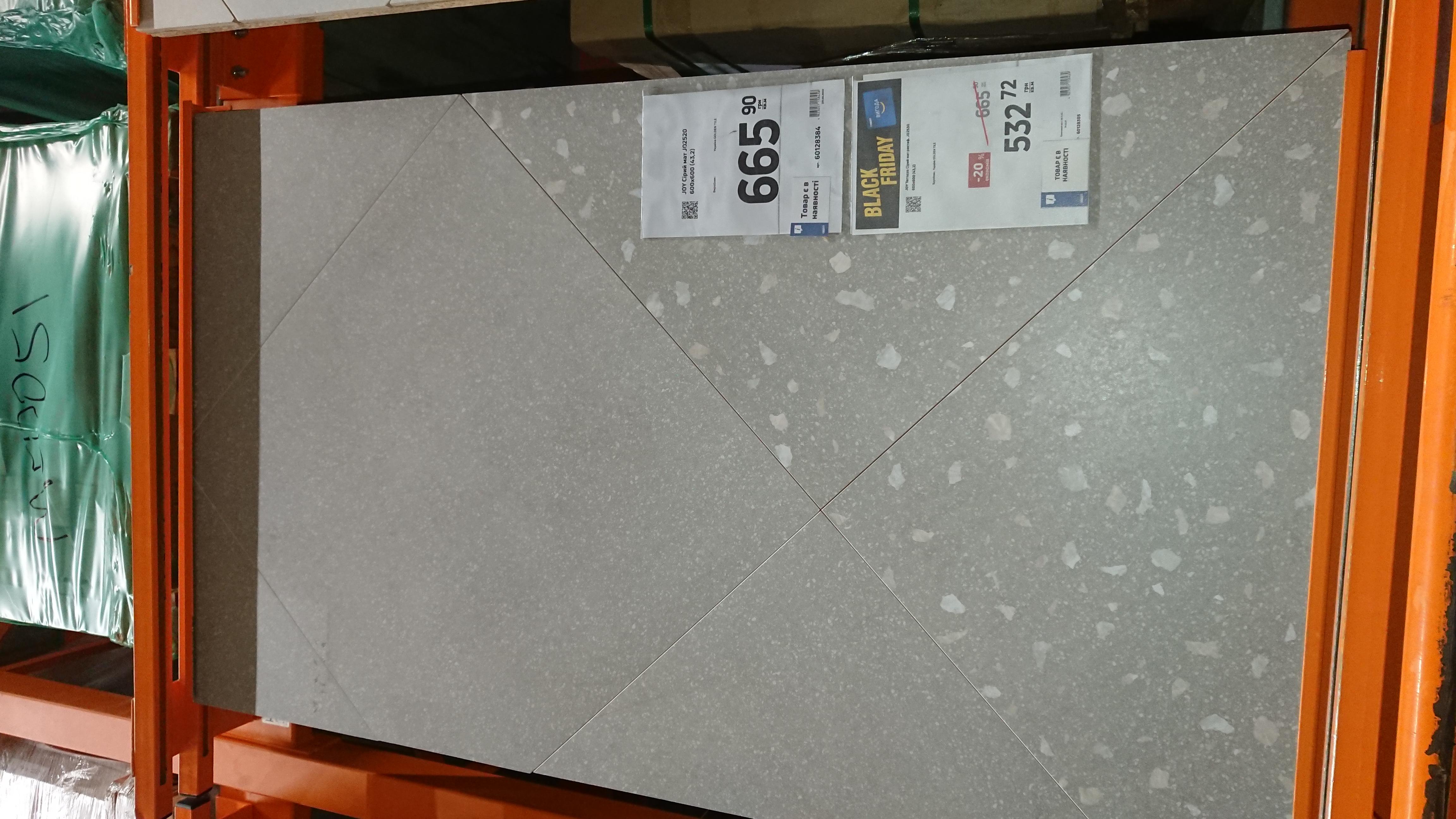 Плитка Golden Tile Joy grey JO2520 60х60 см в реальных условиях использования от пользователя Андрій.