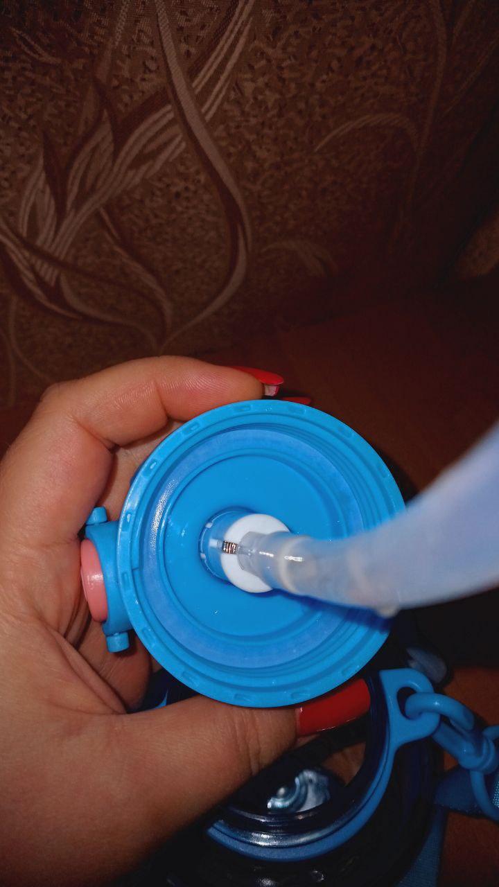 Пляшка для води HELLO-HELLO із трубочкою 680 мл Блакитний (HP-14-46BL) у реальних умовах використання від користувача Ольга.