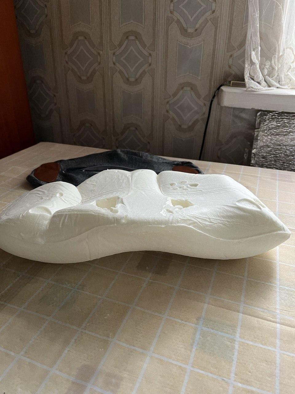 Подушка ортопедическая фигурная для сна с поддержкой шеи 30х50 см Серый (LY-91) в реальных условиях использования от покупателя Людмила.