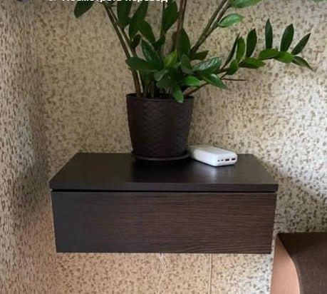 Тумба прикроватная навесная GT-102 ДСП 462x304x146 мм Белый в реальных условиях использования от покупателя Анастасія.