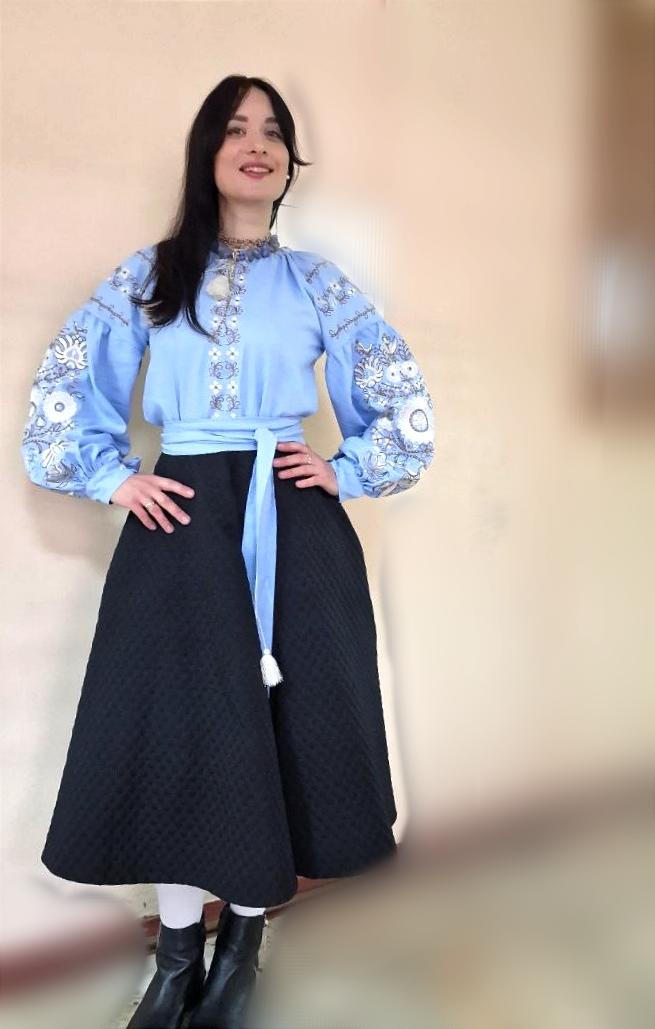 Рубашка Авторская вышиванка р. 64 Голубой (234413) в реальных условиях использования от пользователя Олена.