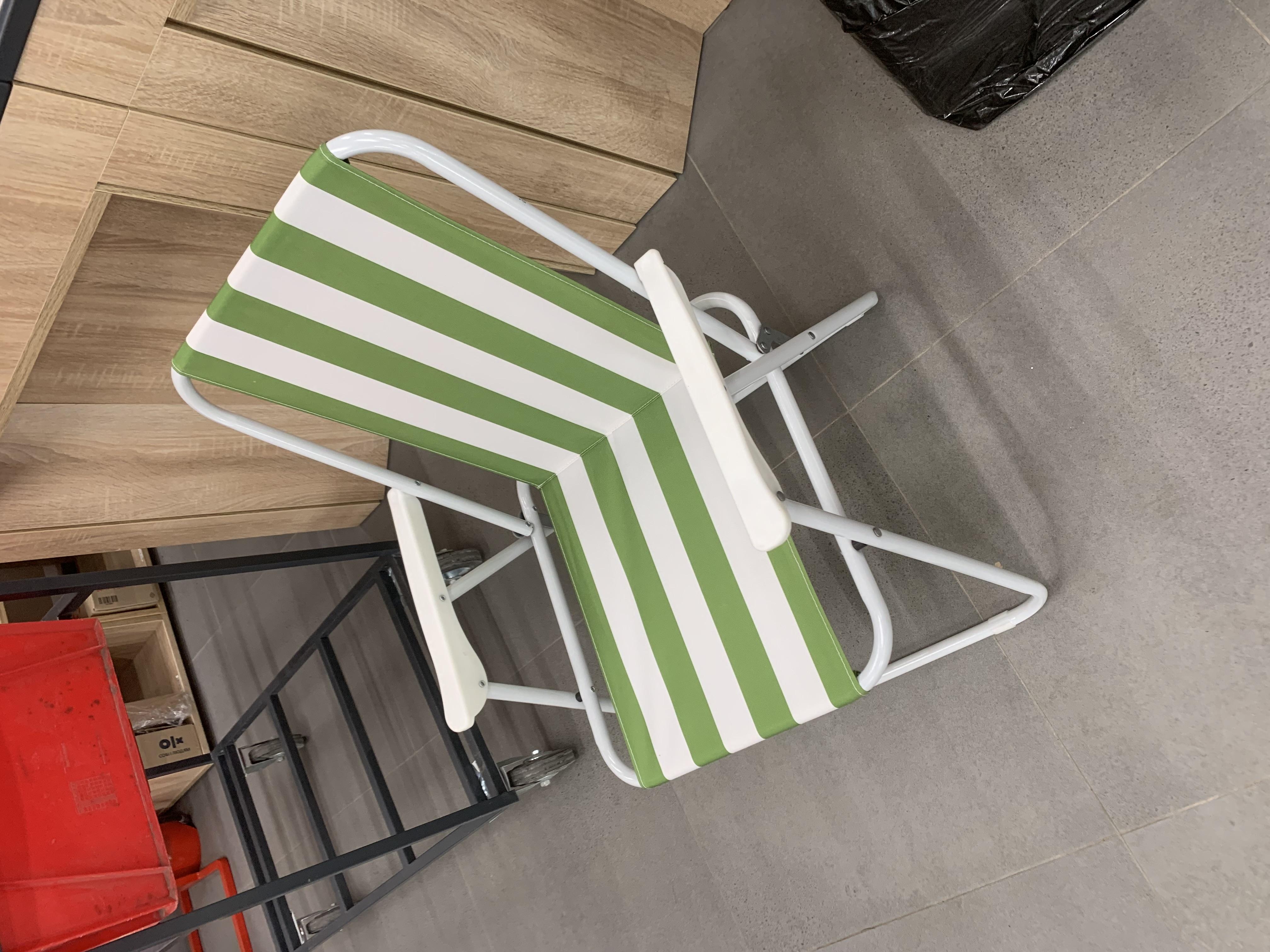 Стілець садовий зі спинкою складаний металевий Біло-зелений (GRESTD03) у реальних умовах використання від покупця Ольга.