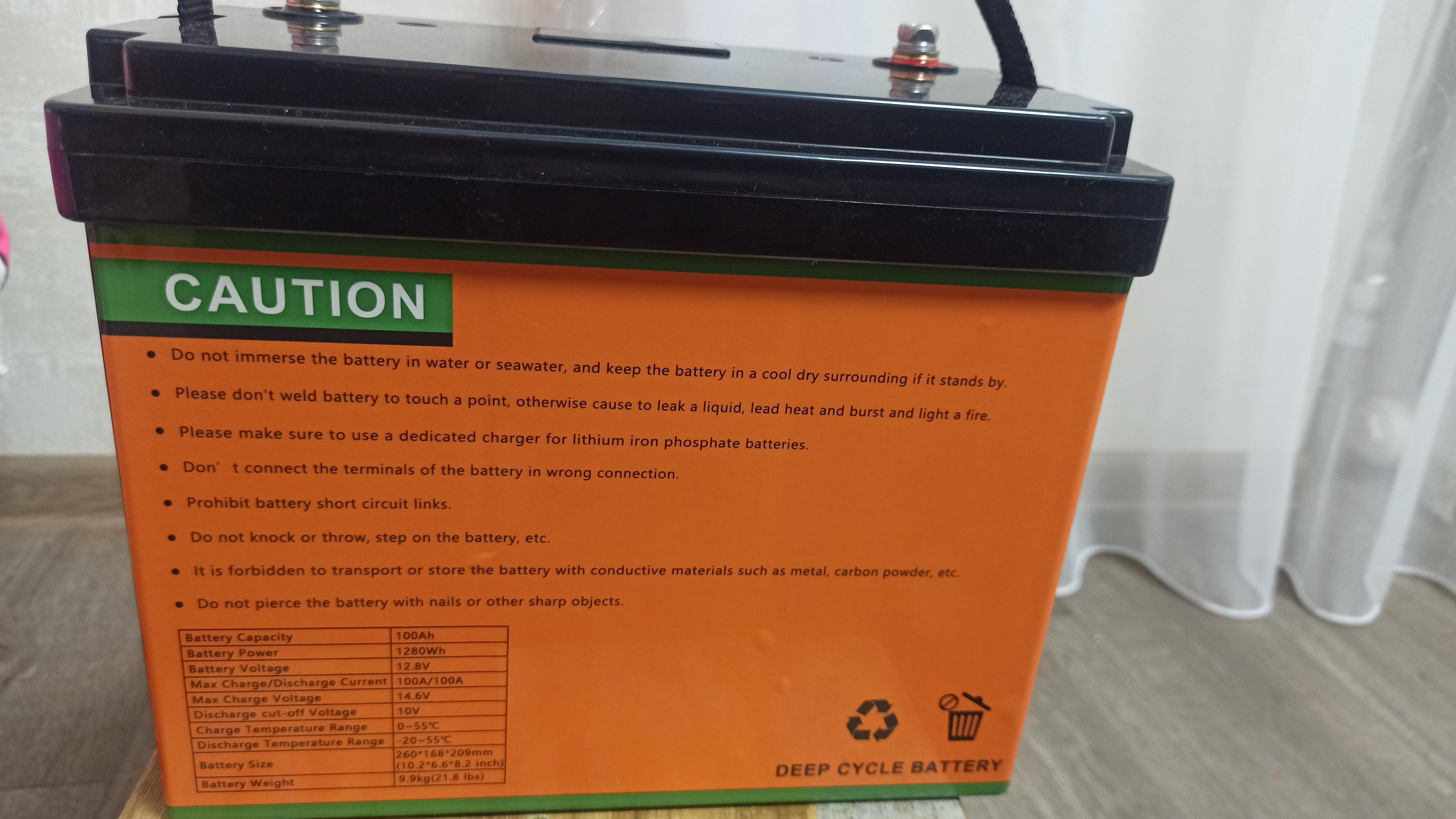 Фото: Літій-залізо-фосфатний акумулятор Anvolan 12V 100Ah (2567583229), надіслане покупцем Алексей Літій-залізо-фосфатний акумулятор Anvolan 12V 100Ah (2567583229) у реальних умовах використання від покупця Алексей.