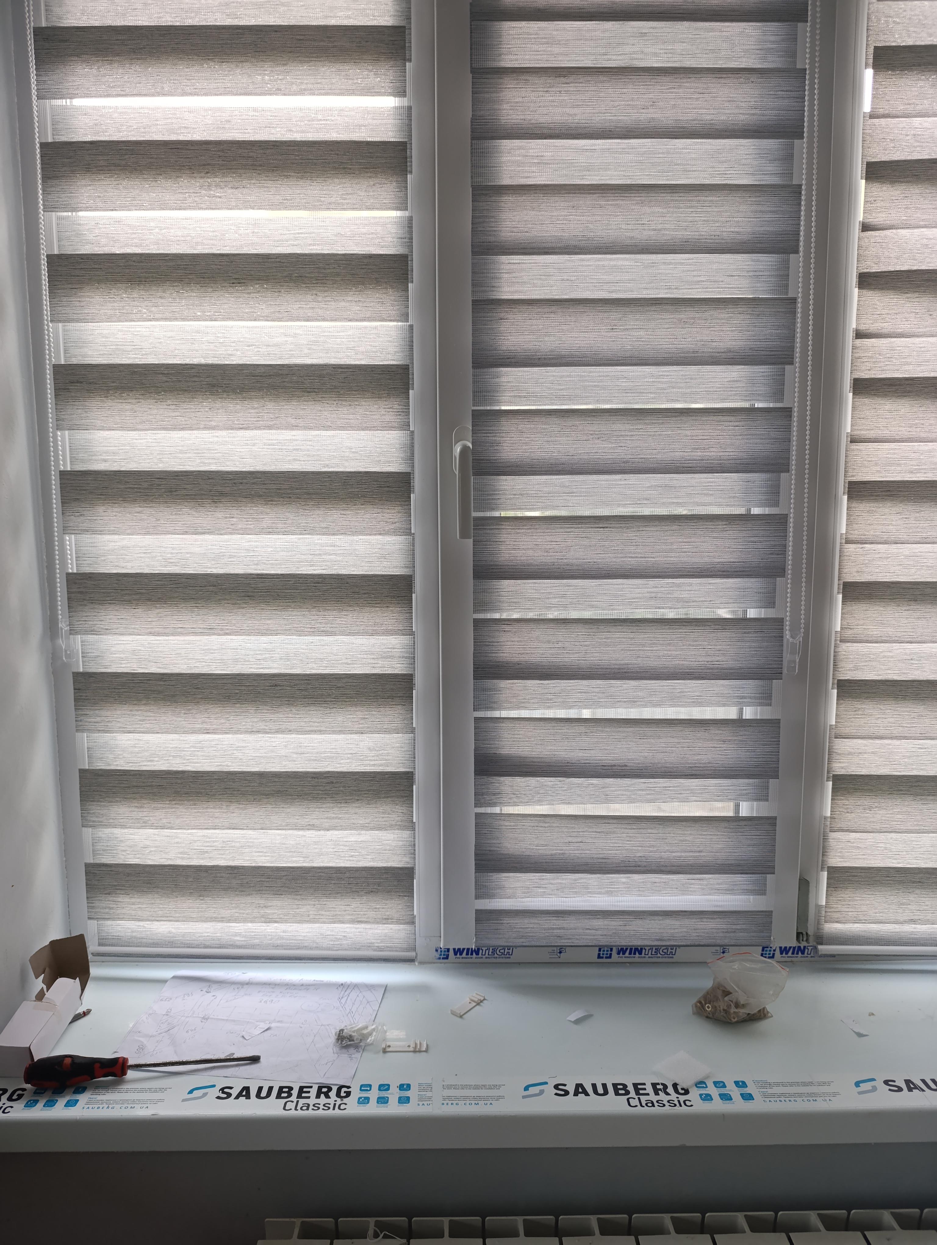 Фото: Ролета день-ночь TyulPan Меланж 57.5x170 см Светло-серый, отправлено покупателем Оксана Ролета день-ночь TyulPan Меланж 57.5x170 см Светло-серый в реальных условиях использования от покупателя Оксана.