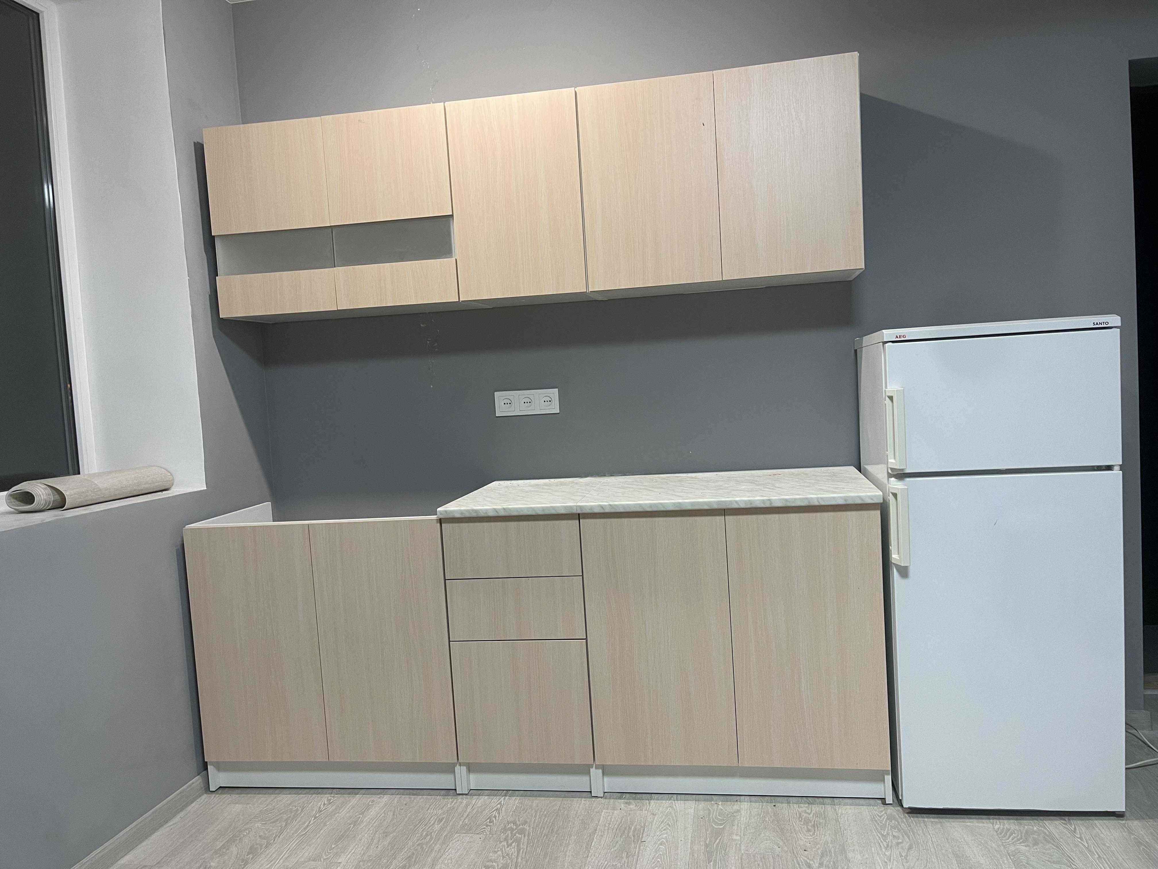 Кухня ROKO Ирэн дуб молочный/белый ДСП 2 м в реальных условиях использования от покупателя Євгеній.