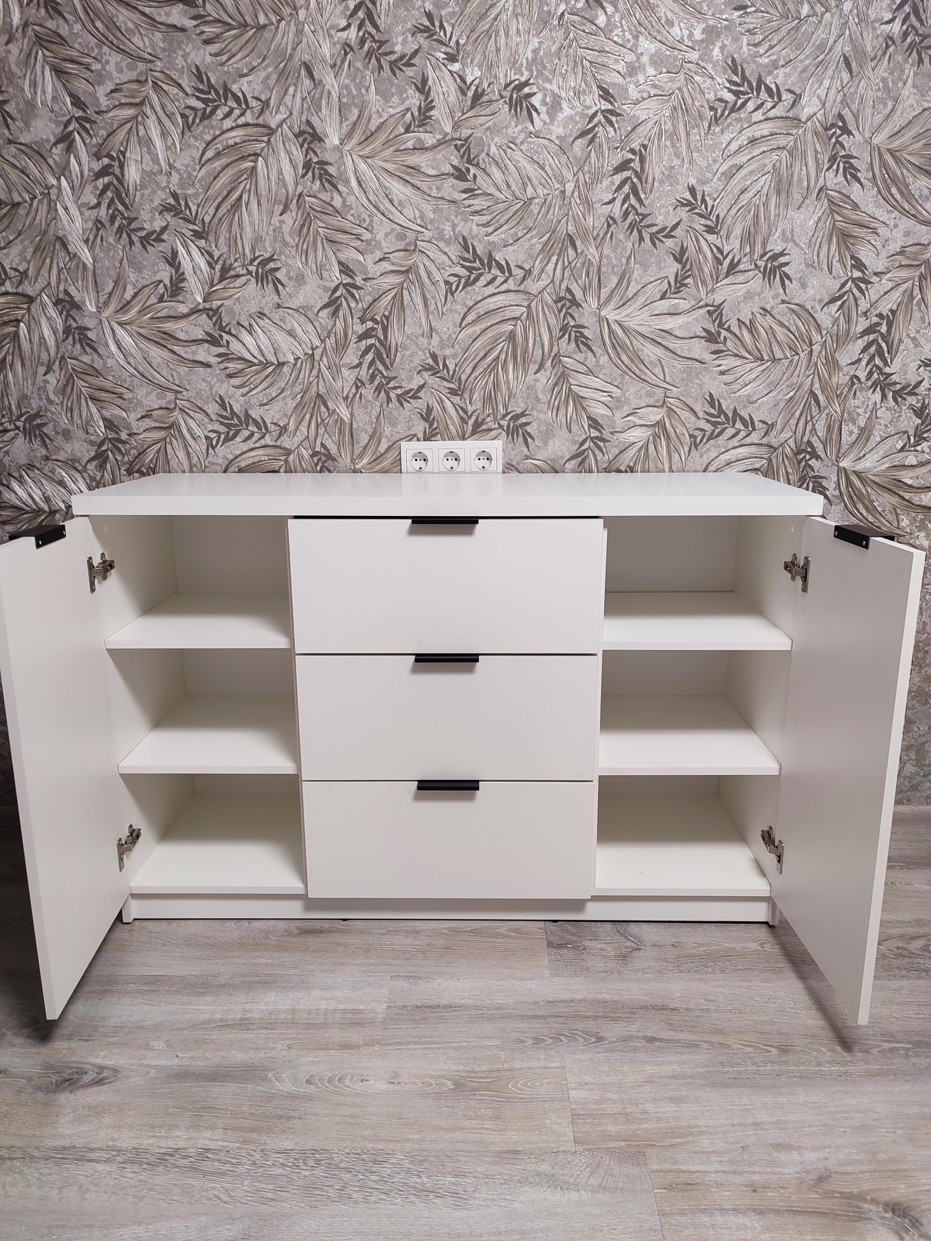 Комод Komfort 1300х450х850 мм Бетон/Белый в реальных условиях использования от покупателя Ирина.