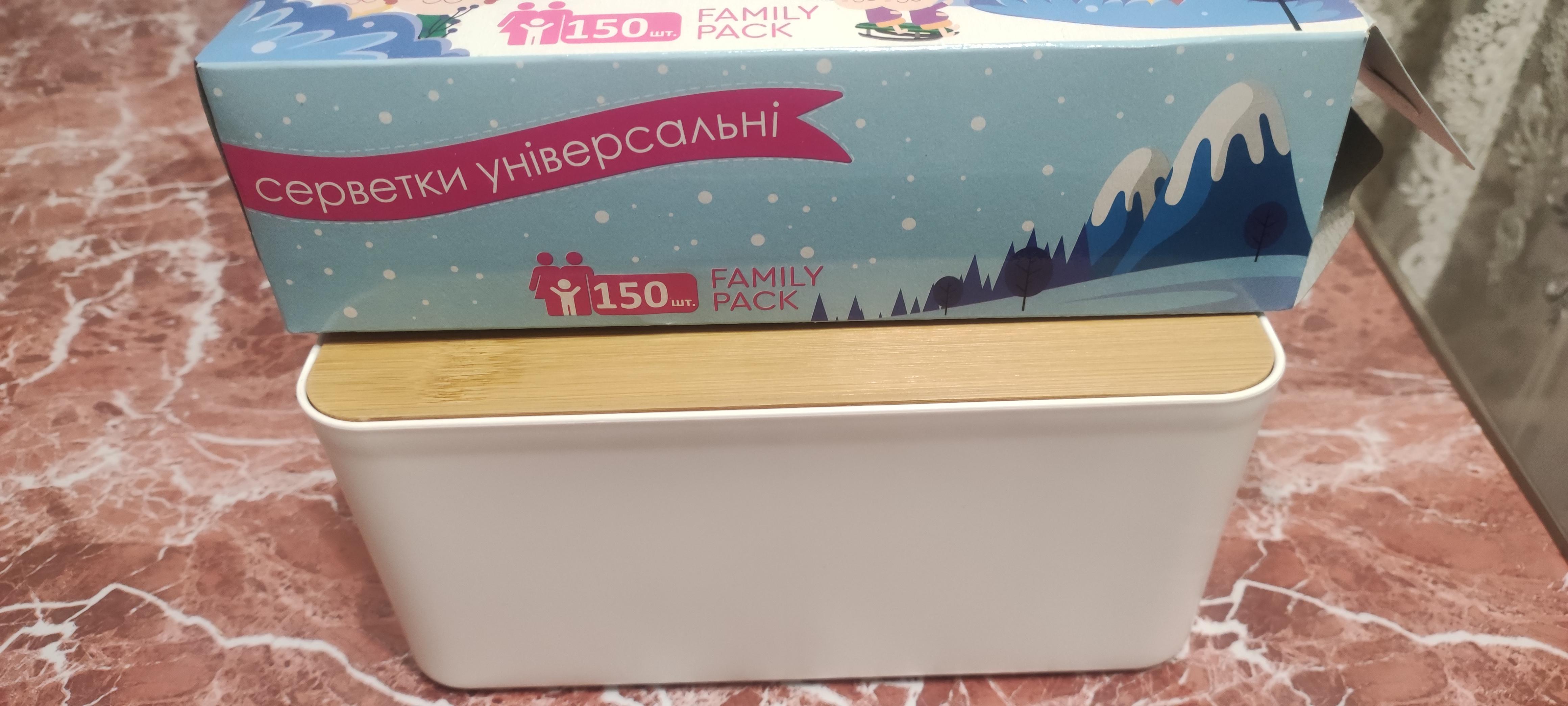 Серветниця Vivendi для серветок пластикова біла у реальних умовах використання від покупця Катя.