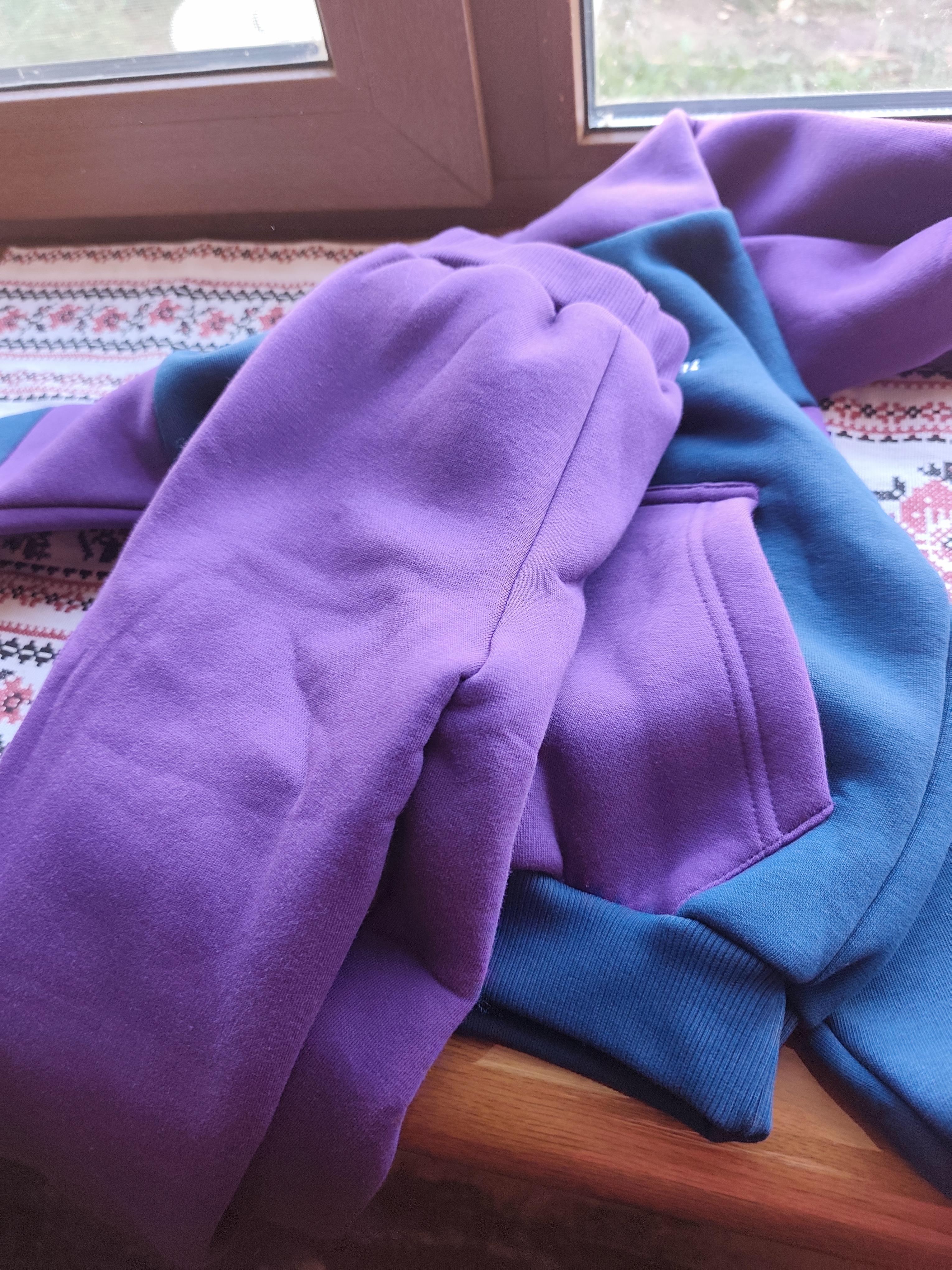 Спортивний костюм дитячий для хлопчика Kindamor Active Heat флісовий 152 см Фіолетовий з синім (1876542625) у реальних умовах використання від покупця Людмила.