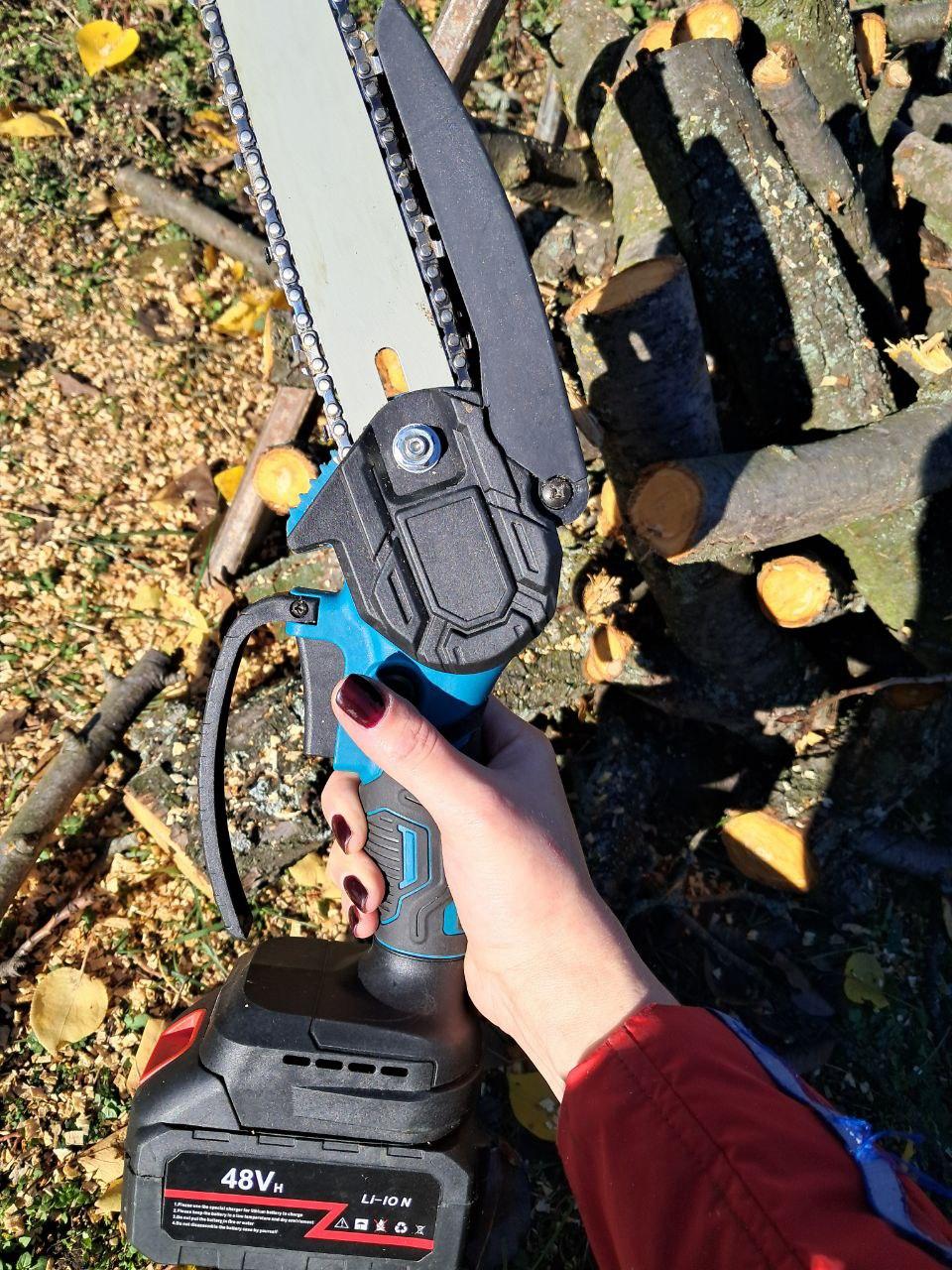 Електропила міні 48V з 2-ма акумуляторами в кейсі (FY-48V) у реальних умовах використання від покупця Анастасія.