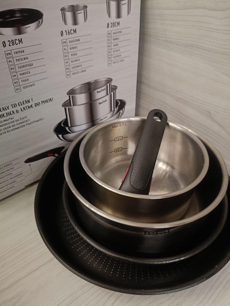 Фото: Набор посуды Tefal Ingenio Emotion 5 предметов L897S574, отправлено пользователем Олеся Віщук Набор посуды Tefal Ingenio Emotion 5 предметов L897S574 в реальных условиях использования от пользователя Олеся Віщук.