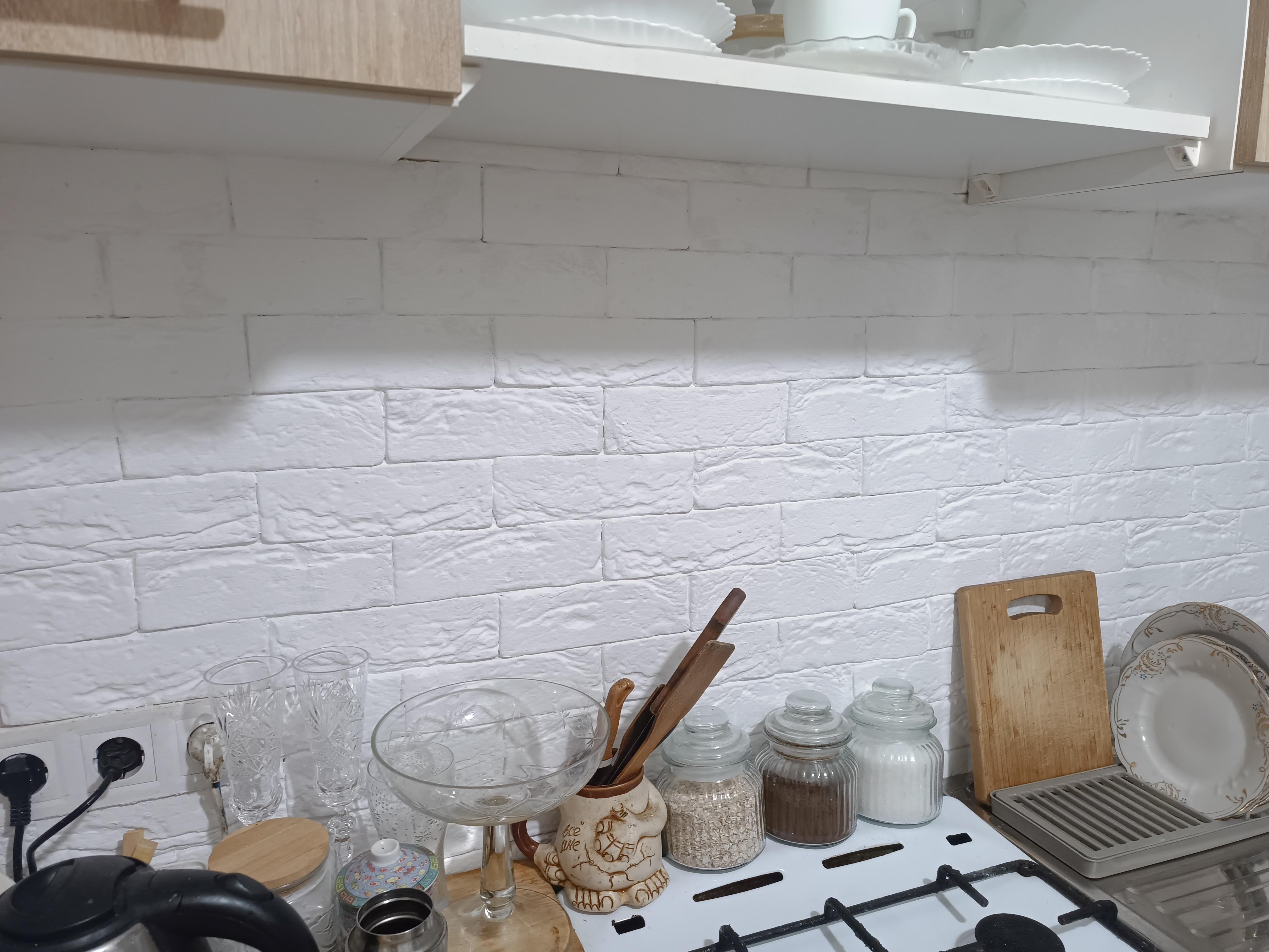 Плитка гипсовая прямая BeautyWalls АГОРА армованная 0,35 кв.м в реальных условиях использования от покупателя Анна.