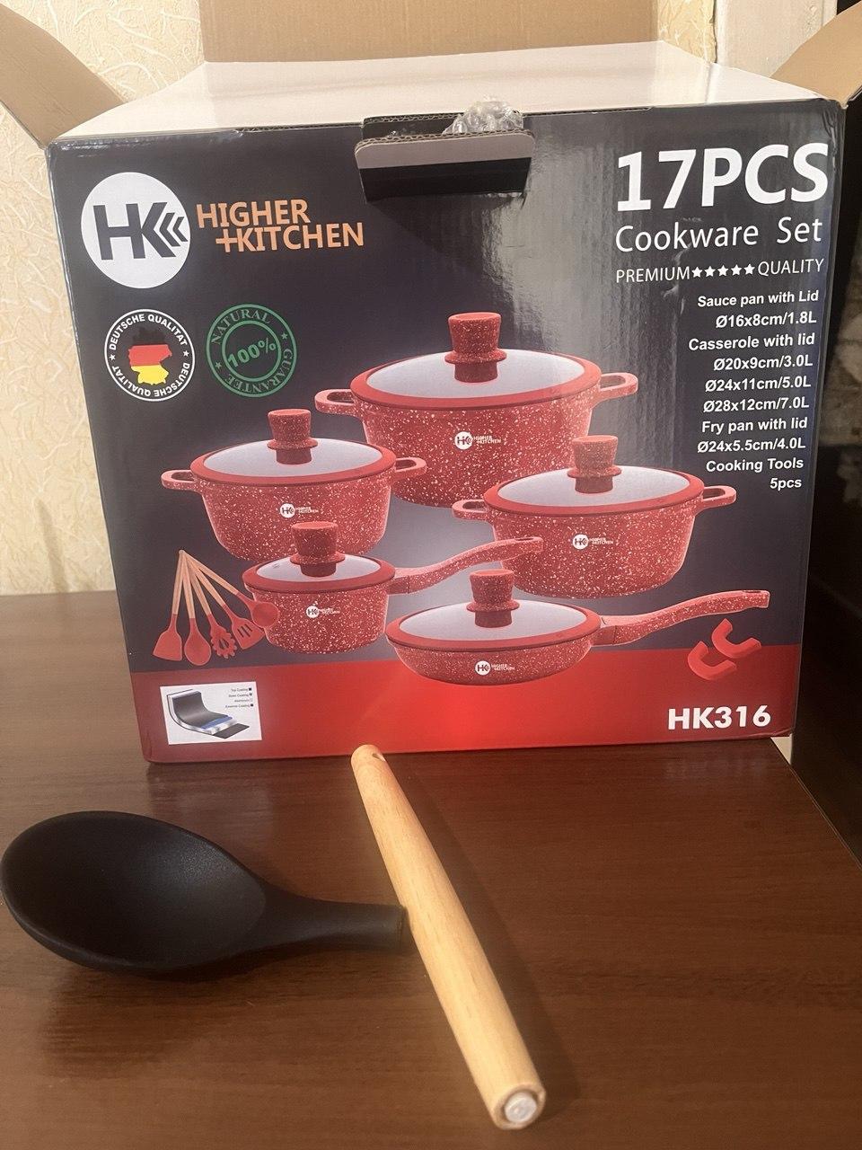 Фото: Набор посуды с гранитным покрытием Higher Kitchen Черный (НК316BLAC), отправлено покупателем Людмила Набор посуды с гранитным покрытием Higher Kitchen Черный (НК316BLAC) в реальных условиях использования от покупателя Людмила.