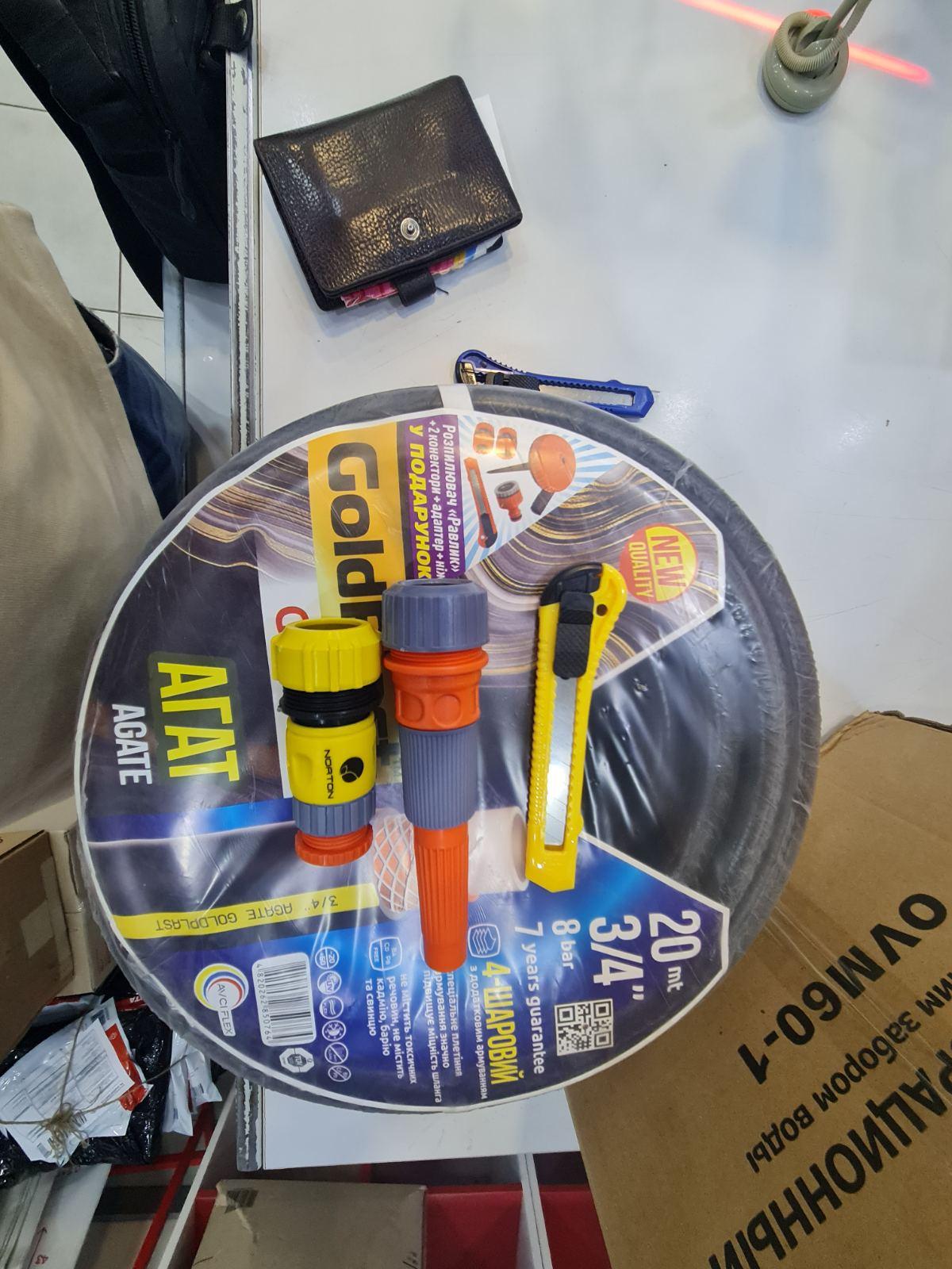 Шланг для поливу Агат 3/4'' 4 шари 50 м (00-000049) у реальних умовах використання від покупця Геннадій.