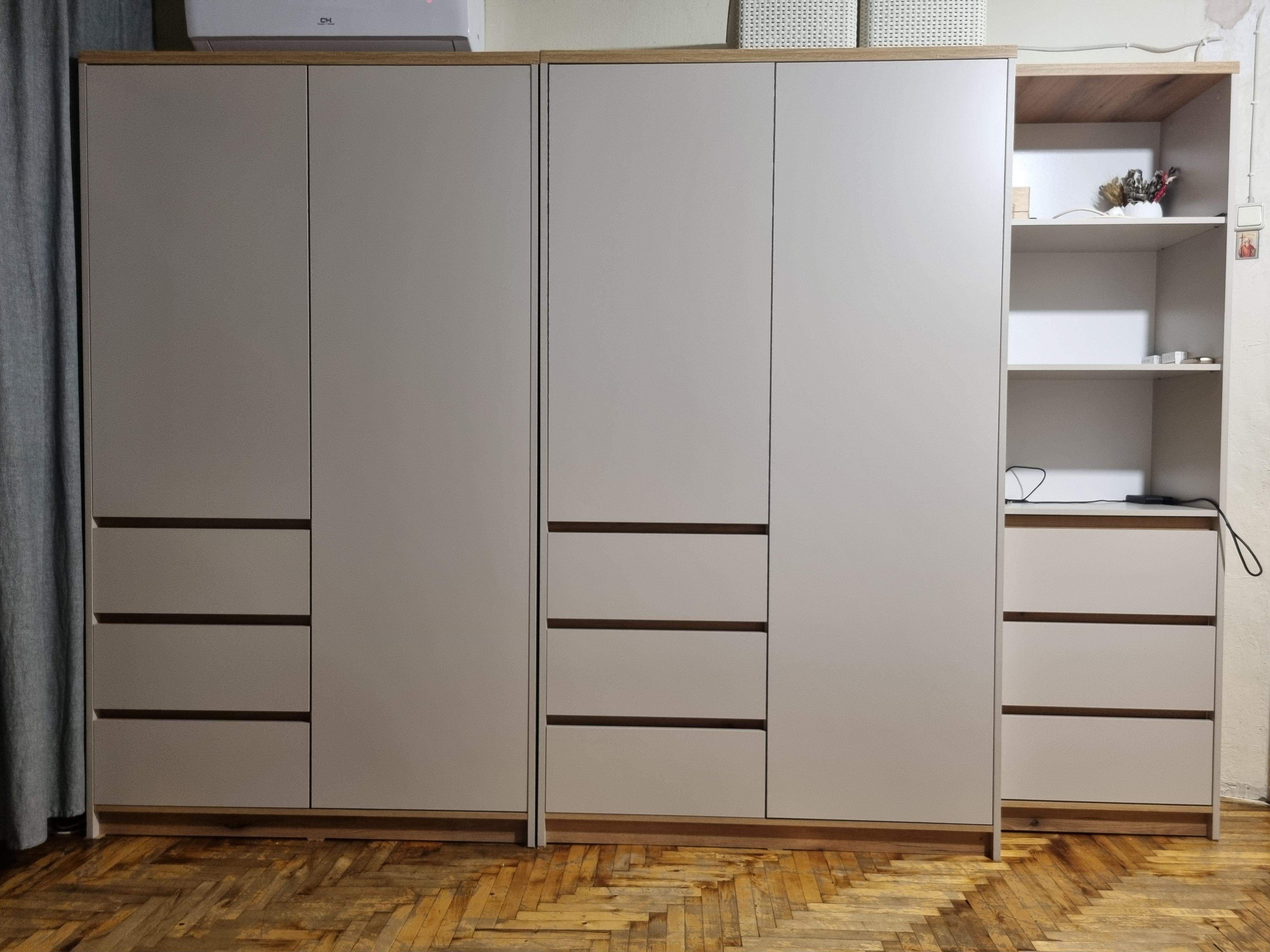 Шкаф гардеробный Kartissa Гектор 2д3ш 2065 x1200x526 мм кашемир / дуб эвок прибрежный / кашемир в реальных условиях использования от пользователя Ганна.