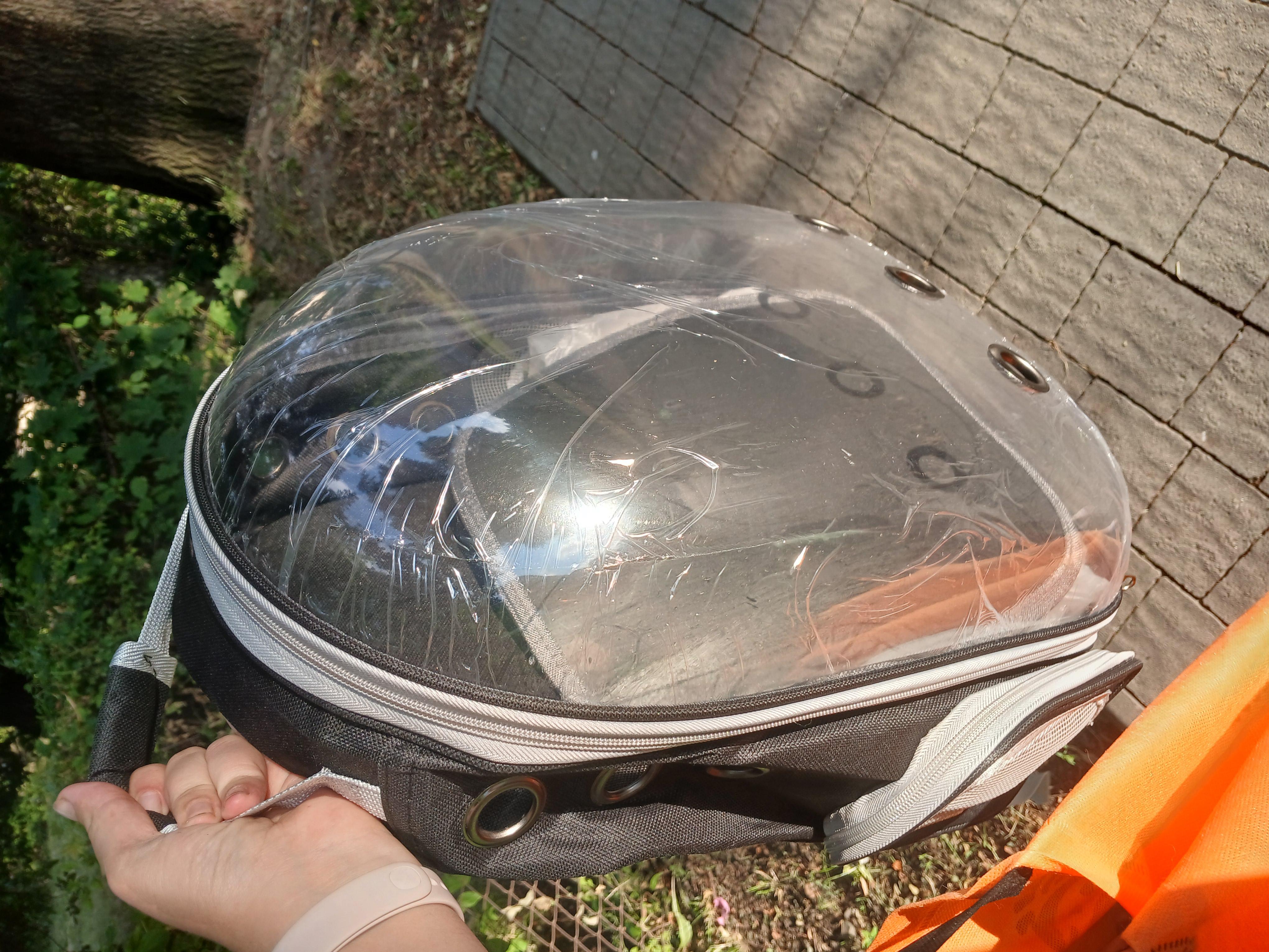 Рюкзак-переноска для животных Прозрачный/Черный (002151) в реальных условиях использования от покупателя Анастасія.