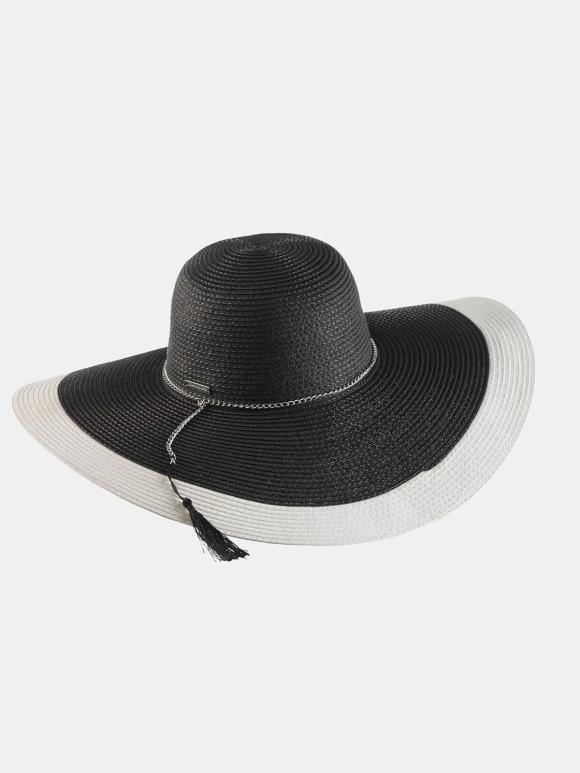 Шляпа Marc & Andre пляжная с широкими полями One Size Черно-белый (HA22-06)
