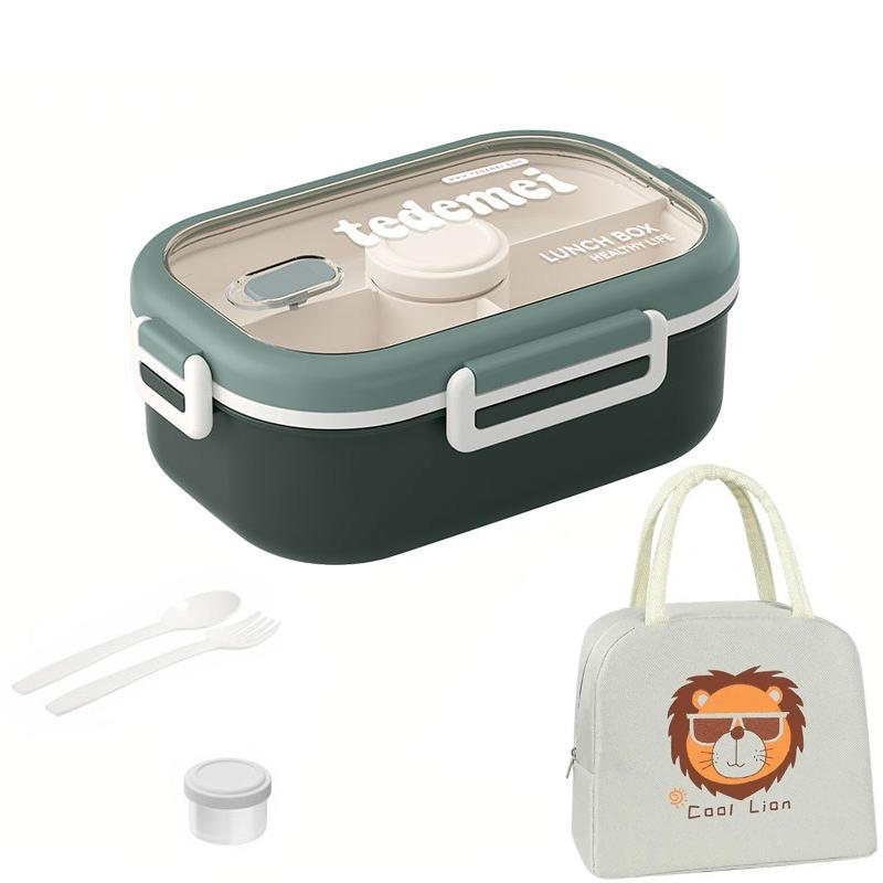 Набор термосумка и ланчбокс с приборами Tedemei 1,1 л Зеленый (406838)