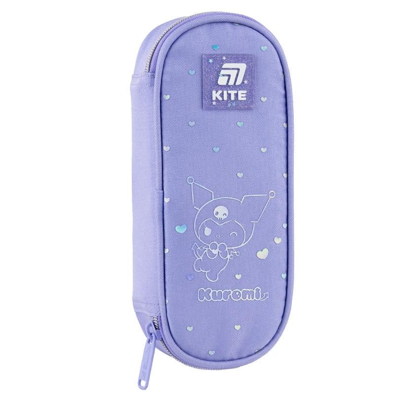 Пенал KITE Kuromi HK25-599 1 отделение/клапан с карманом на молнии/резинки для фиксации канцелярии (70117)