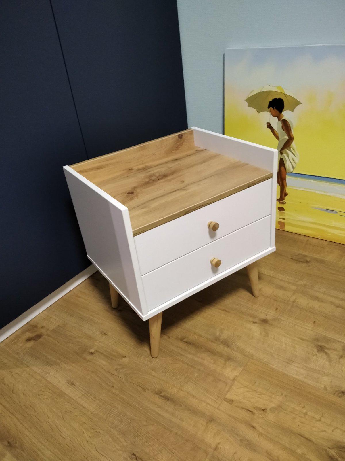 Тумба скандинавська Asgard 500x550x400 мм Біла Аляска/Дуб крафт золотий (GAAG07011200000) - фото 3 Тумба скандинавська Asgard 500x550x400 мм Біла Аляска/Дуб крафт золотий (GAAG07011200000) - фото 3