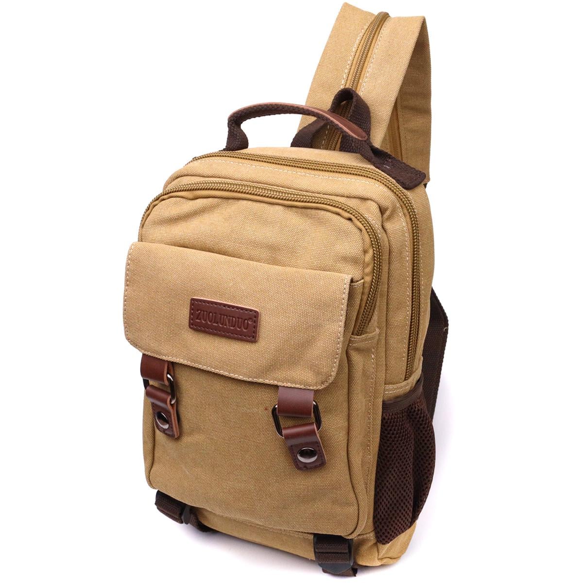Городской рюкзак Vintage Backpack 22171 с уплотненной спинкой и отделением для планшета Песочный