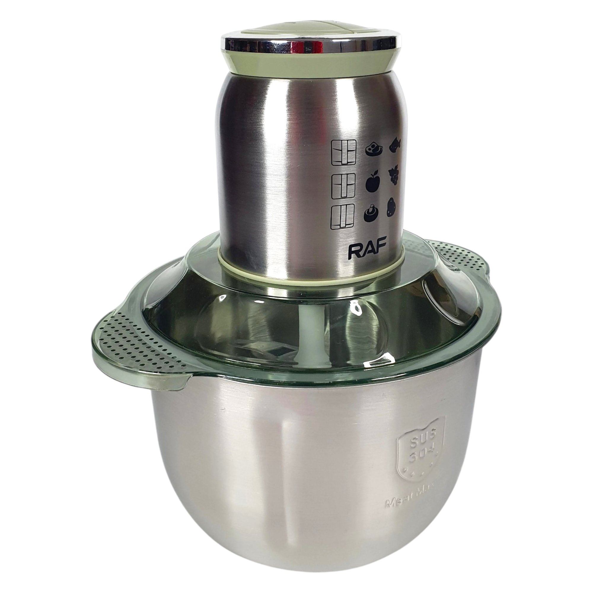 Блендер чоппер RAF 1000 Вт с чашей 5 л универсальный из нержавеющей стали (RAF7014) Блендер чоппер RAF 1000 Вт с чашей 5 л универсальный из нержавеющей стали (RAF7014)