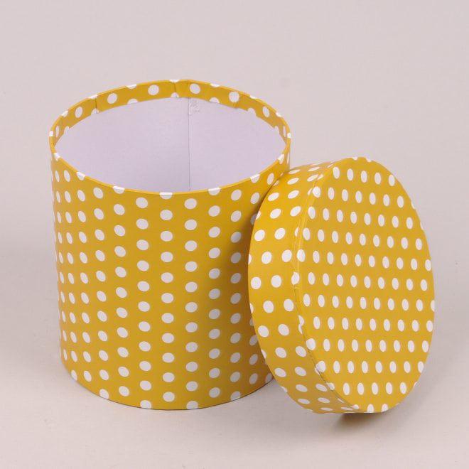 Комплект коробок для цветов Flora 2 шт. Желтый в белый горошек (39866) - фото 2