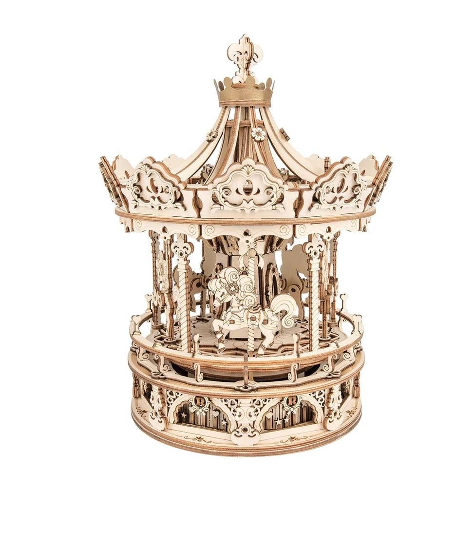 Пазл-конструктор дерев'яний Robotime ROKR Romantic Carousel Mechanical AMK62 3D Романтична карусель (24064973)