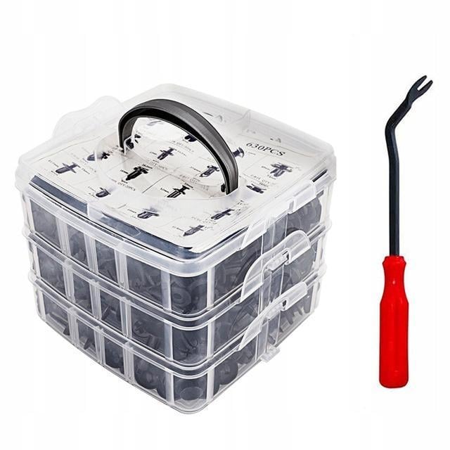 Набір кліпс для салону авто у кейсі 5 знімачів 620 шт. (НР051373-50611)