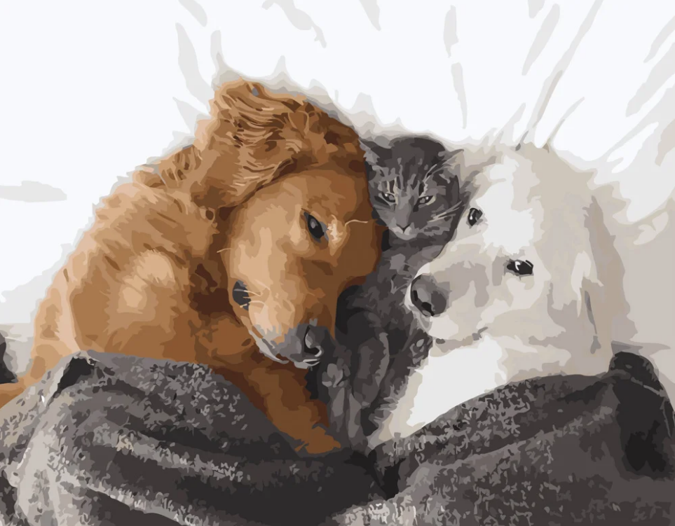 Картина по номерам Strateg Усатая семейка 40x50 см (GS408)