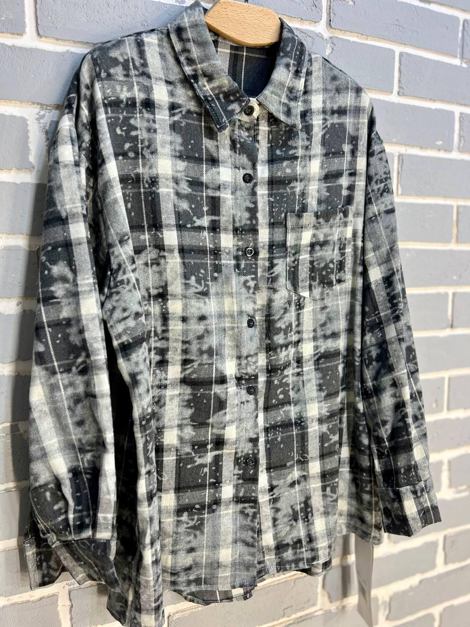 Сорочка жіноча A-N 2775 картата варена в клітинку оверсайз коттон OS Сірий (2907) - фото 8 Сорочка жіноча A-N 2775 картата варена в клітинку оверсайз коттон OS Сірий (2907) - фото 8
