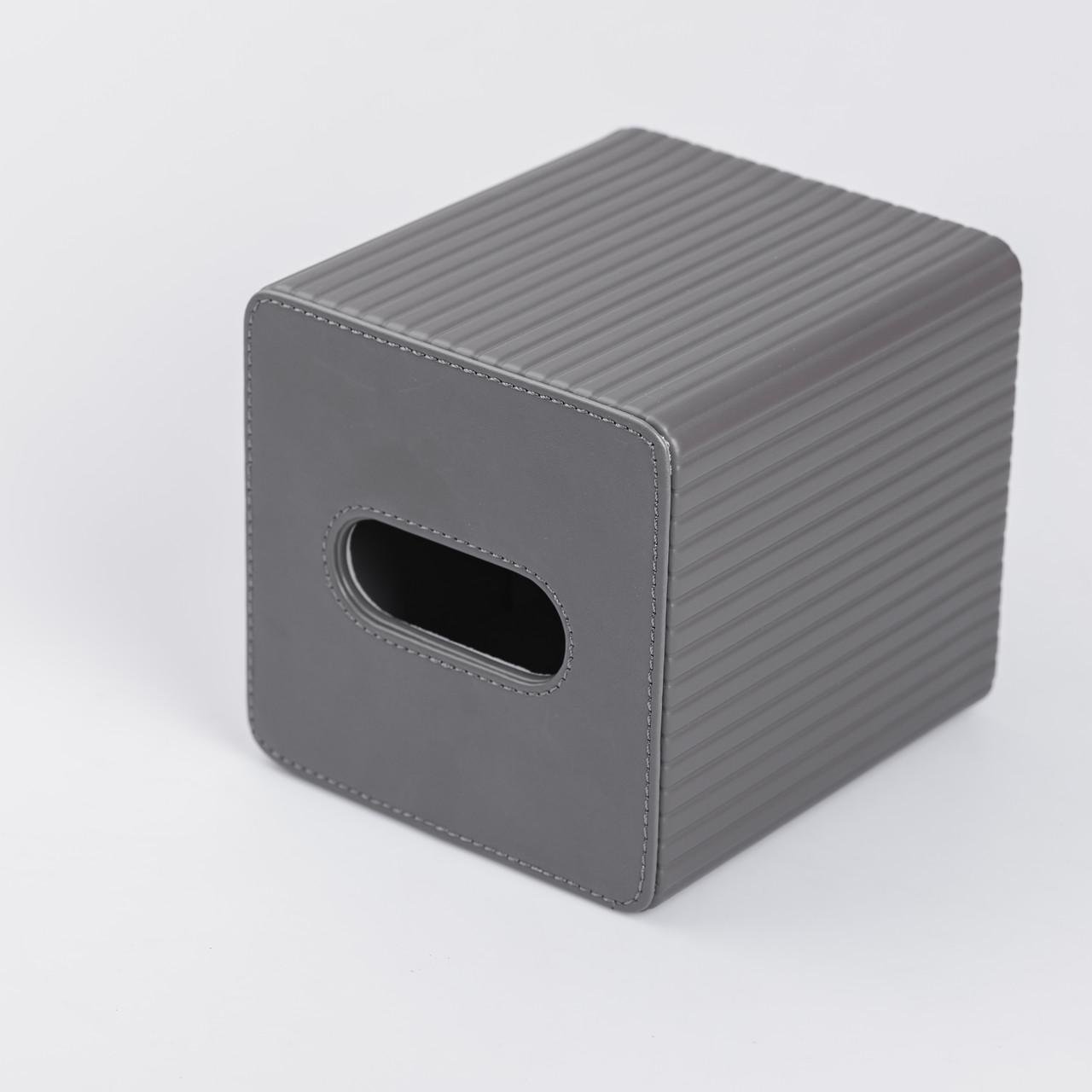 Серветка з еко шкіри квадратна 13х13х14,7 см Сірий - фото 3 Серветка з еко шкіри квадратна 13х13х14,7 см Сірий - фото 3